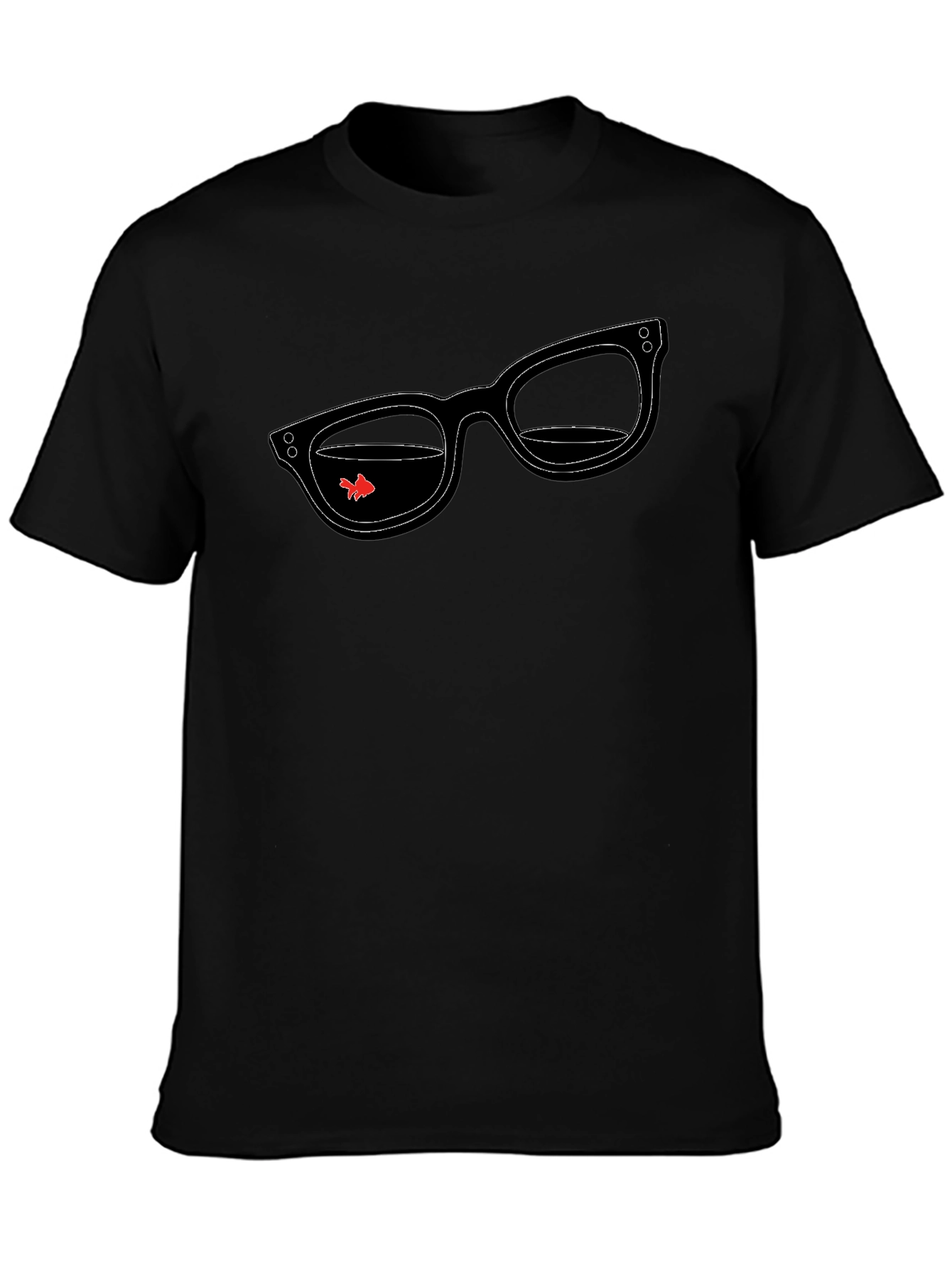 Cool Glasses & Goldfish T-Shirt - Stylish Graphic Tee