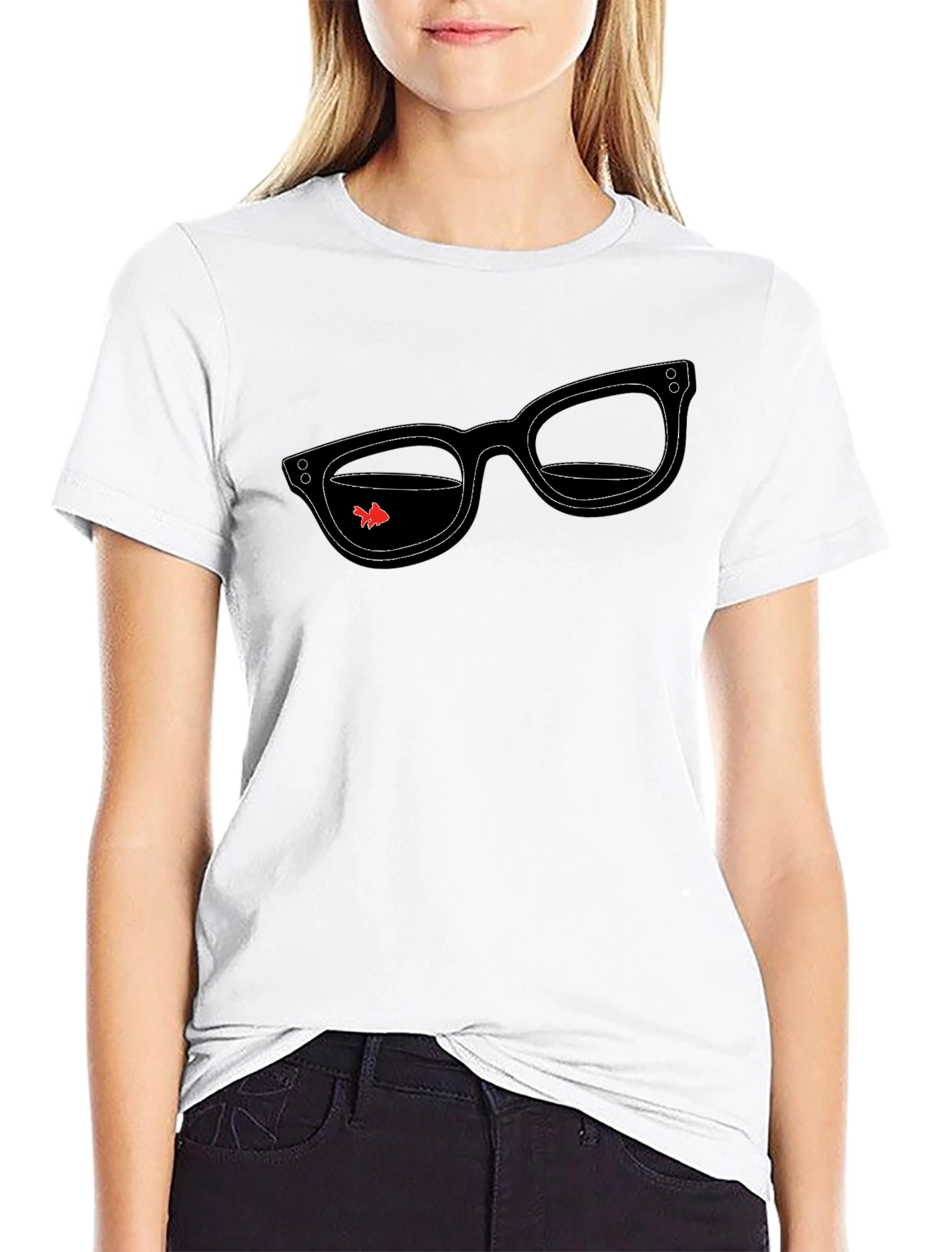 Cool Glasses & Goldfish T-Shirt - Stylish Graphic Tee