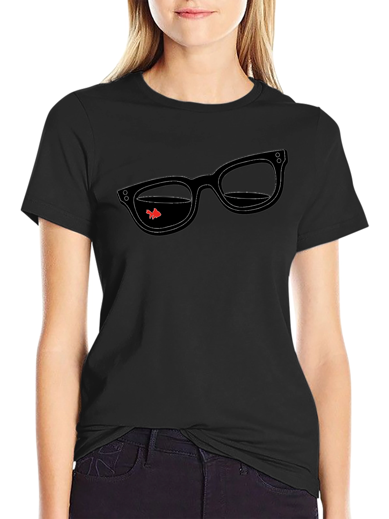 Cool Glasses & Goldfish T-Shirt - Stylish Graphic Tee