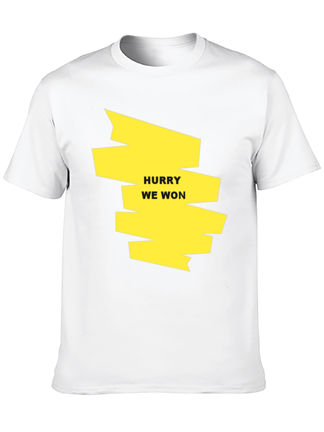 Hurry We Won Graphic Tee - Black Cotton T-Shirt