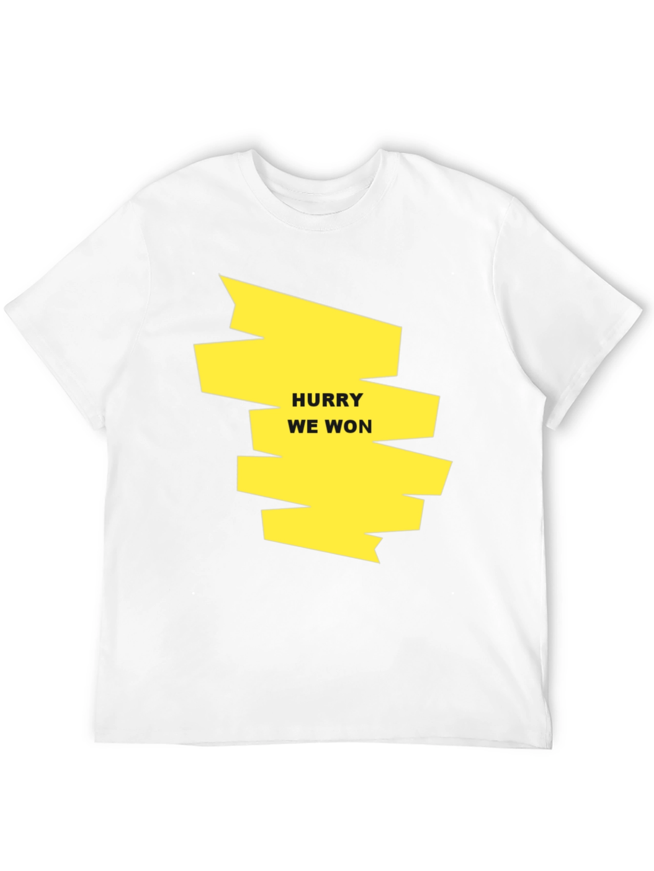 Hurry We Won Graphic Tee - Black Cotton T-Shirt