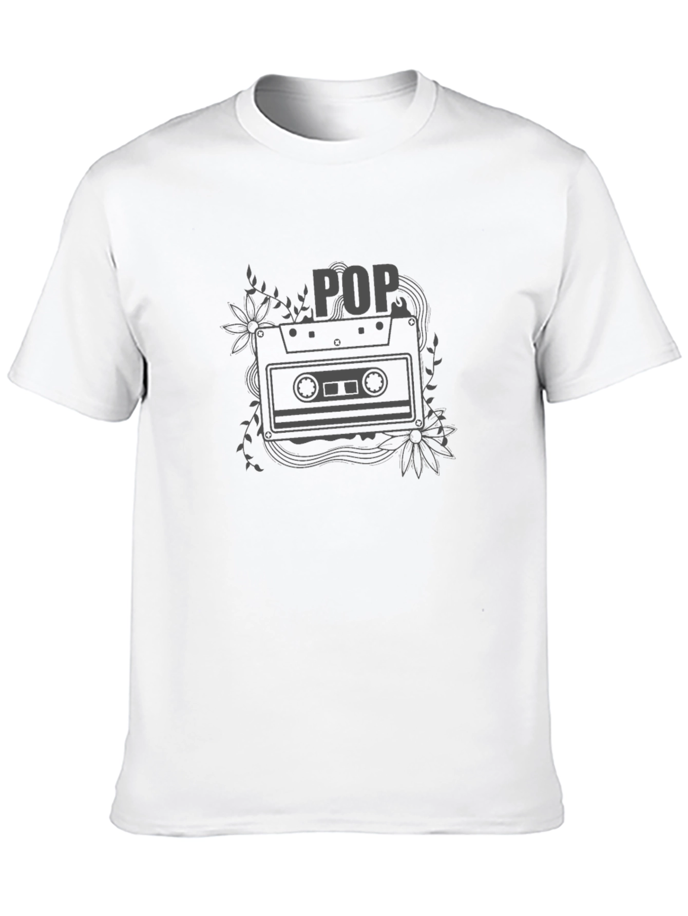 Retro POP Music Cassette Tape Graphic T-Shirt