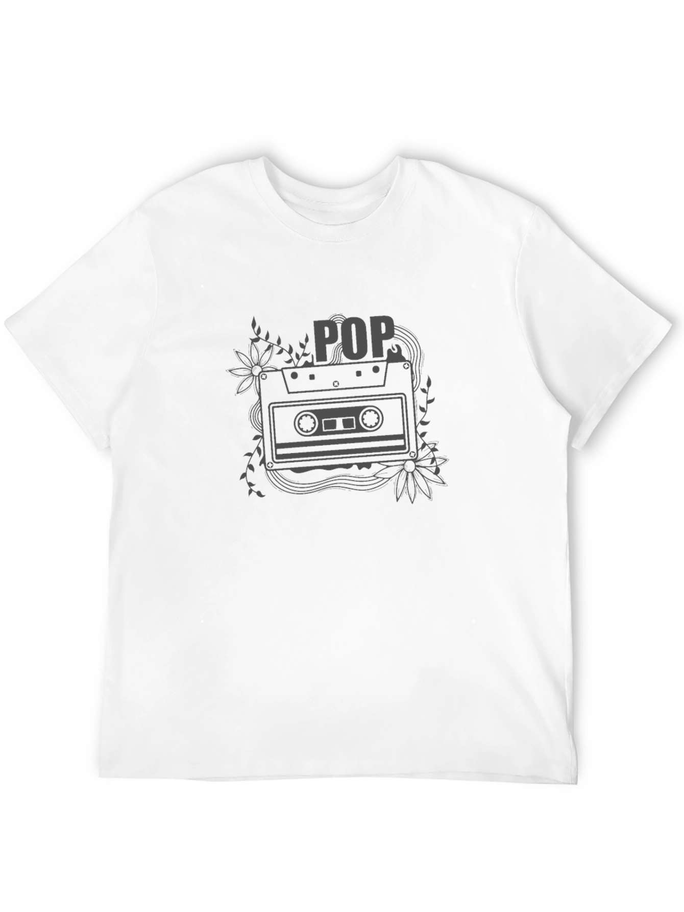Retro POP Music Cassette Tape Graphic T-Shirt