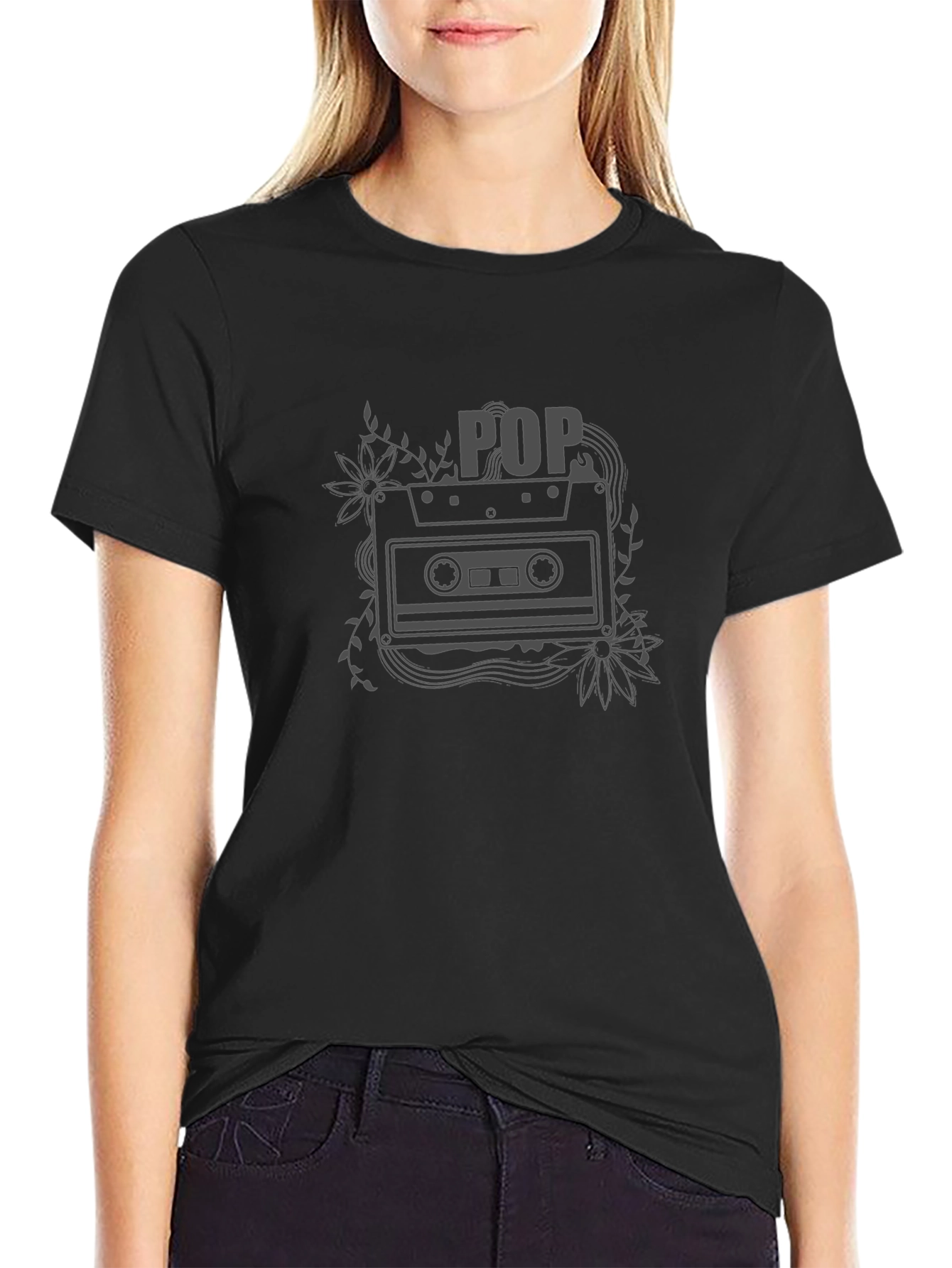 Retro POP Music Cassette Tape Graphic T-Shirt