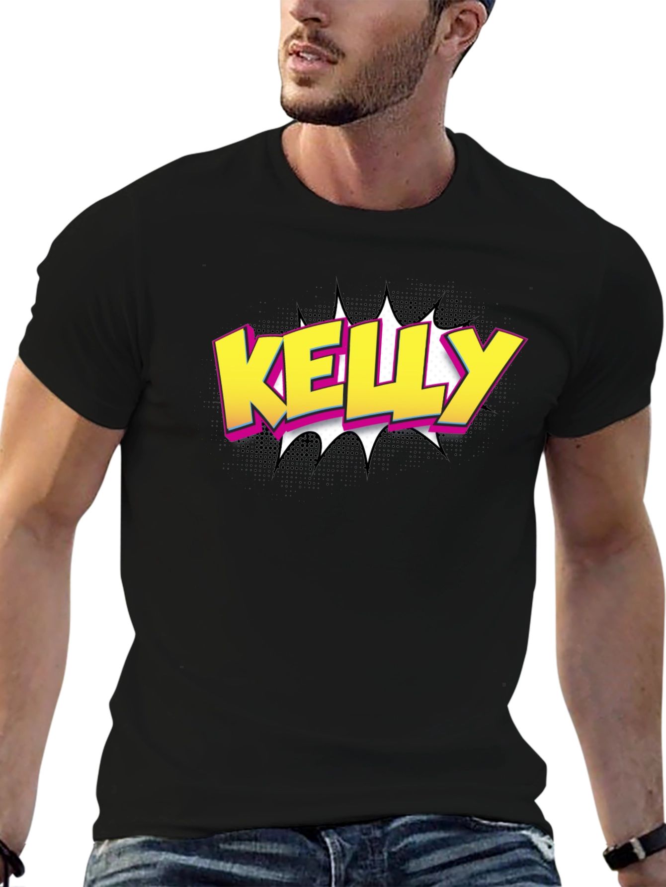 Kelly Graphic T-Shirt - Black Cotton Tee