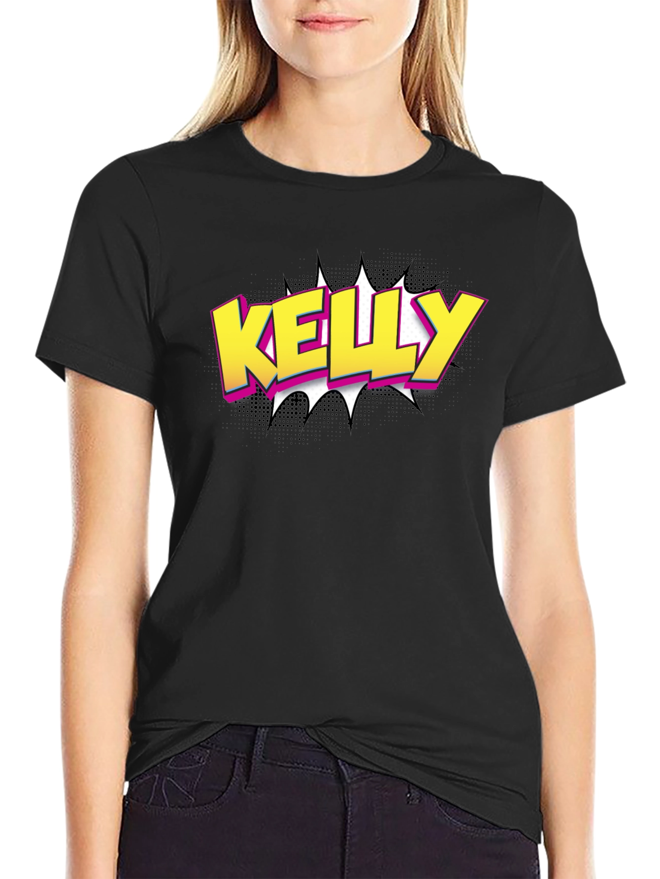 Kelly Graphic T-Shirt - Black Cotton Tee