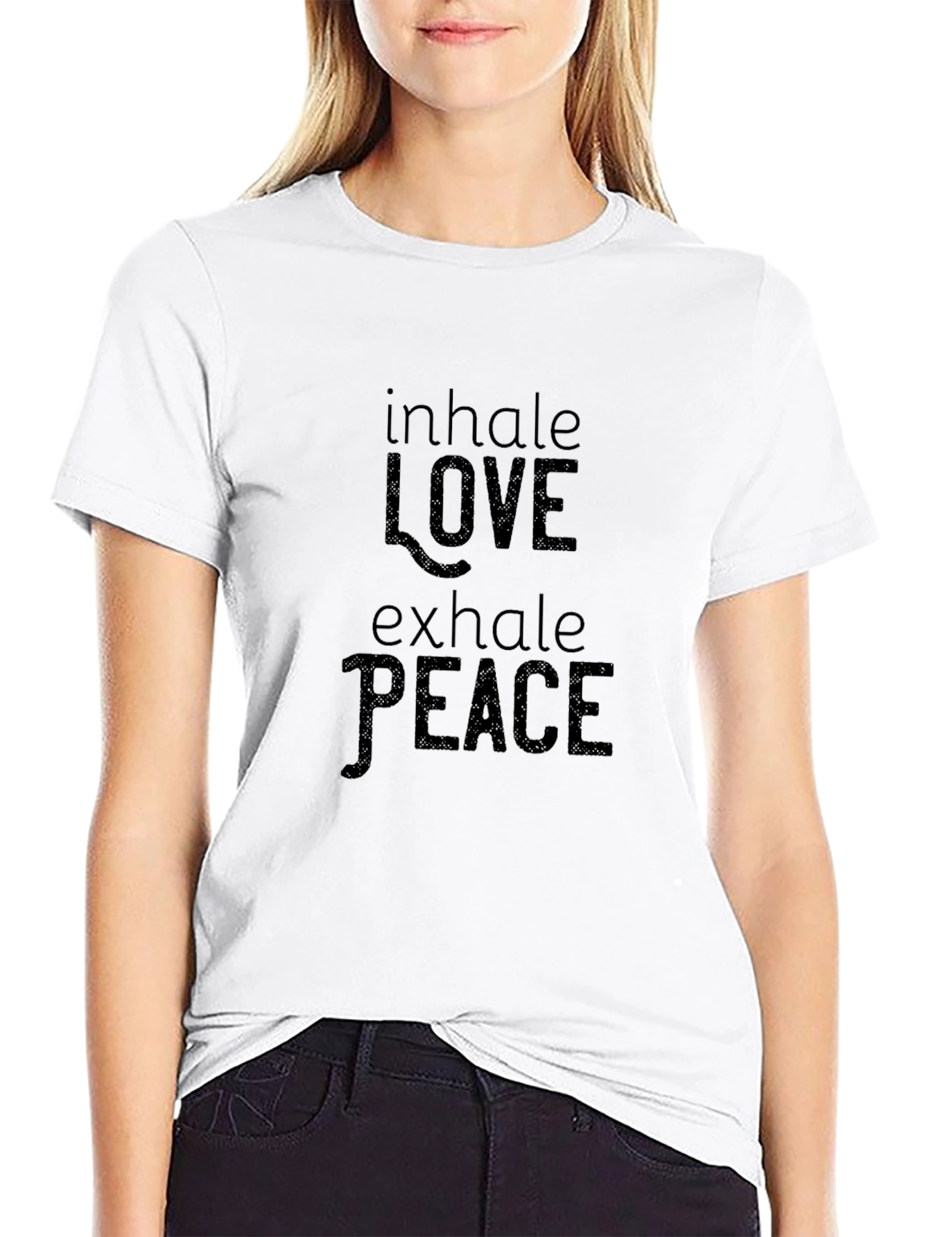 Inhale Love Exhale Peace Black Graphic Tee