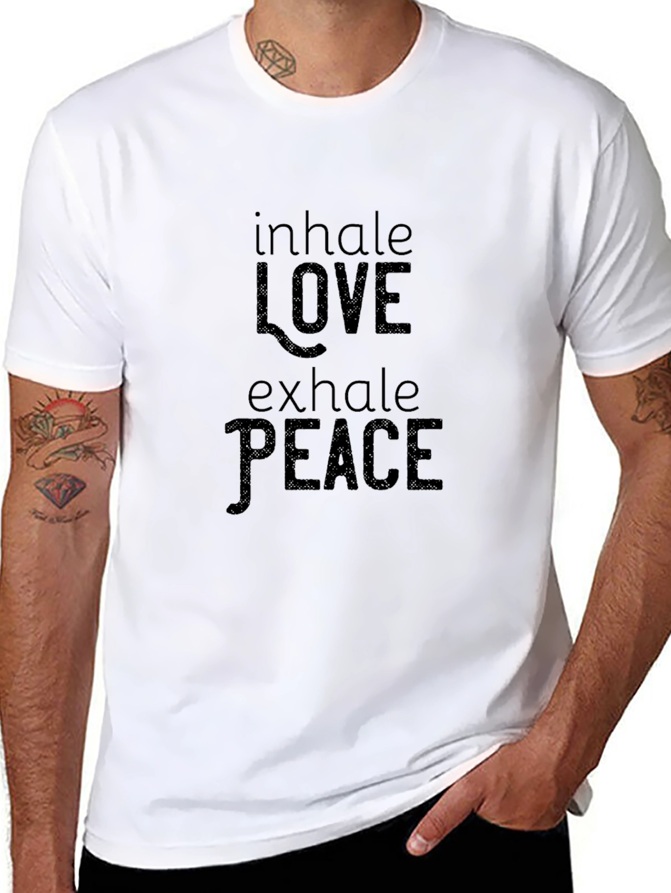 Inhale Love Exhale Peace Black Graphic Tee