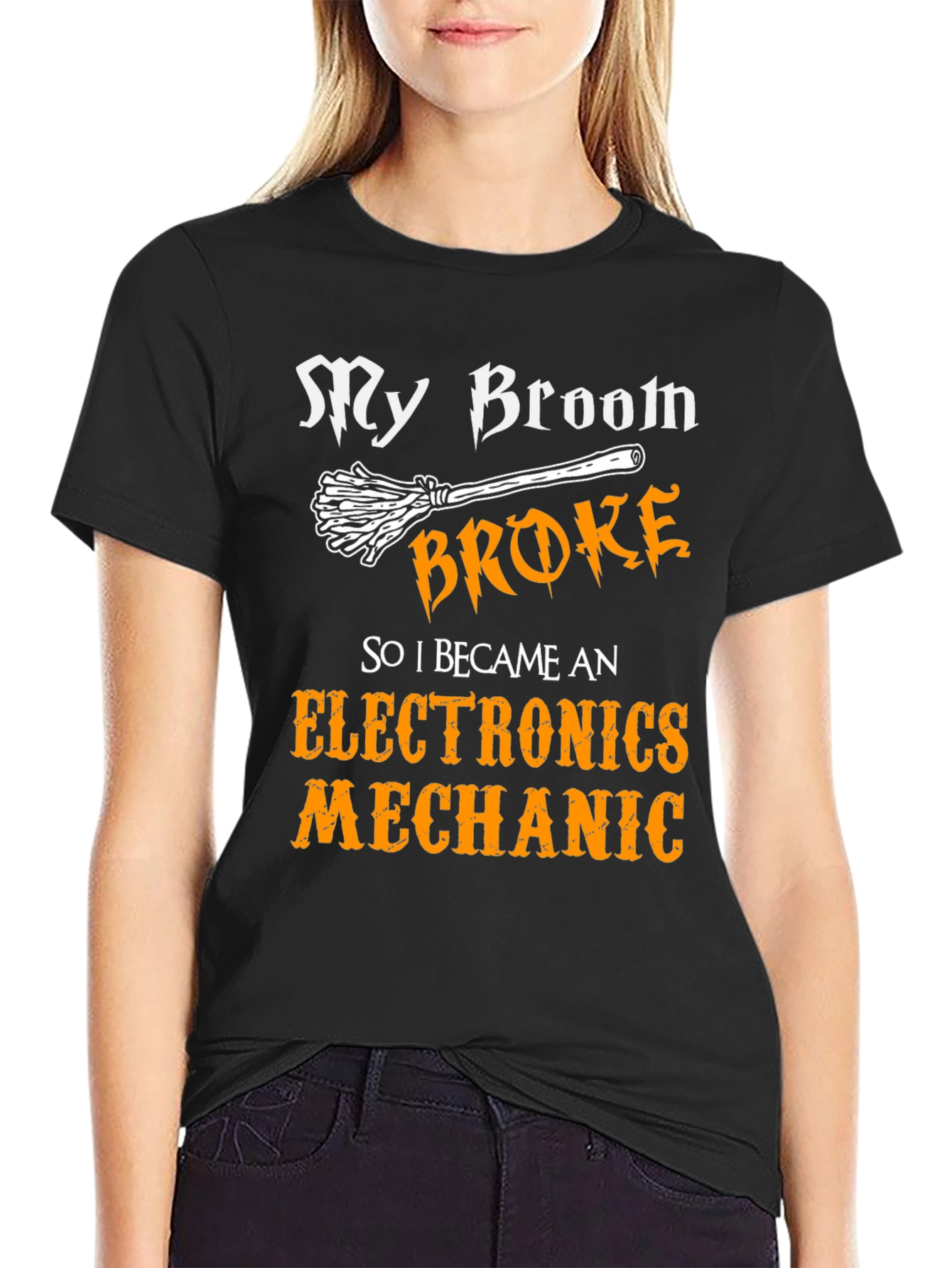 My Broom Broke Electronics Mechanic T-Shirt