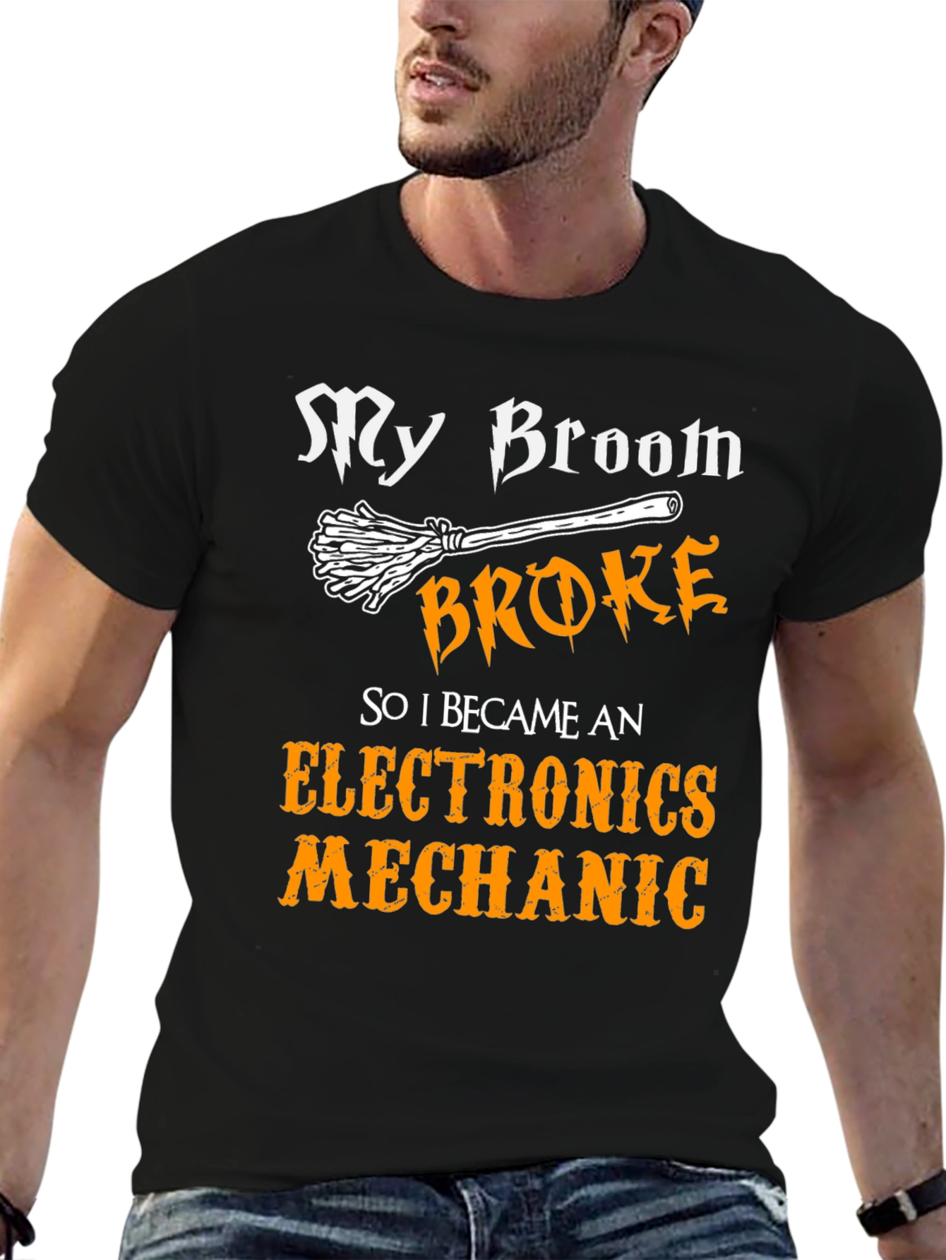 My Broom Broke Electronics Mechanic T-Shirt