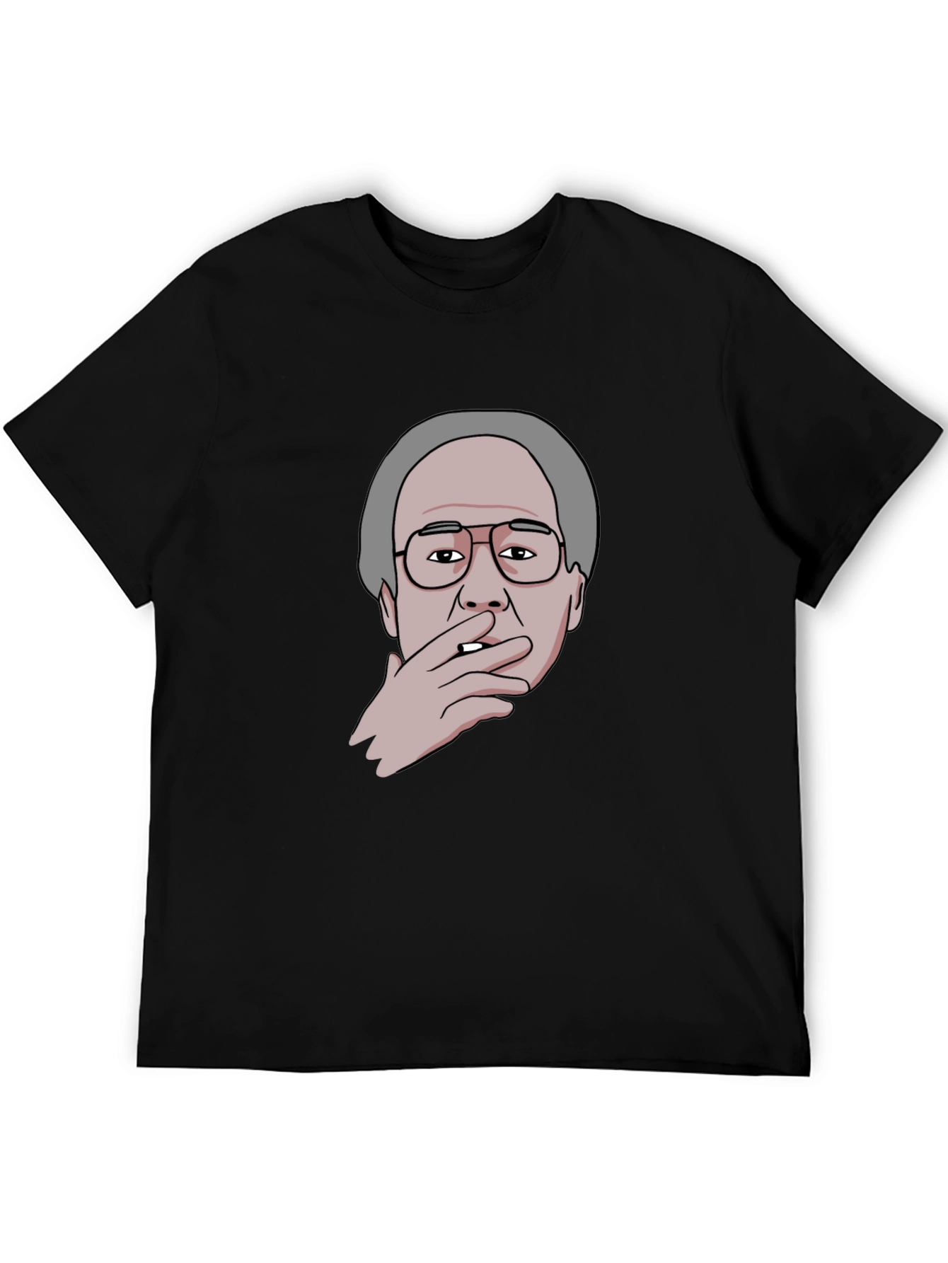 Smoking Man Graphic Tee - Black