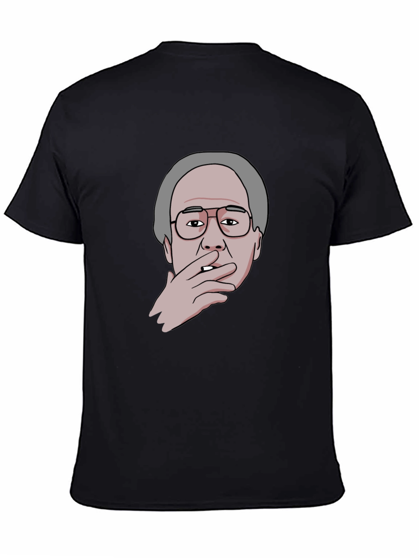 Smoking Man Graphic Tee - Black