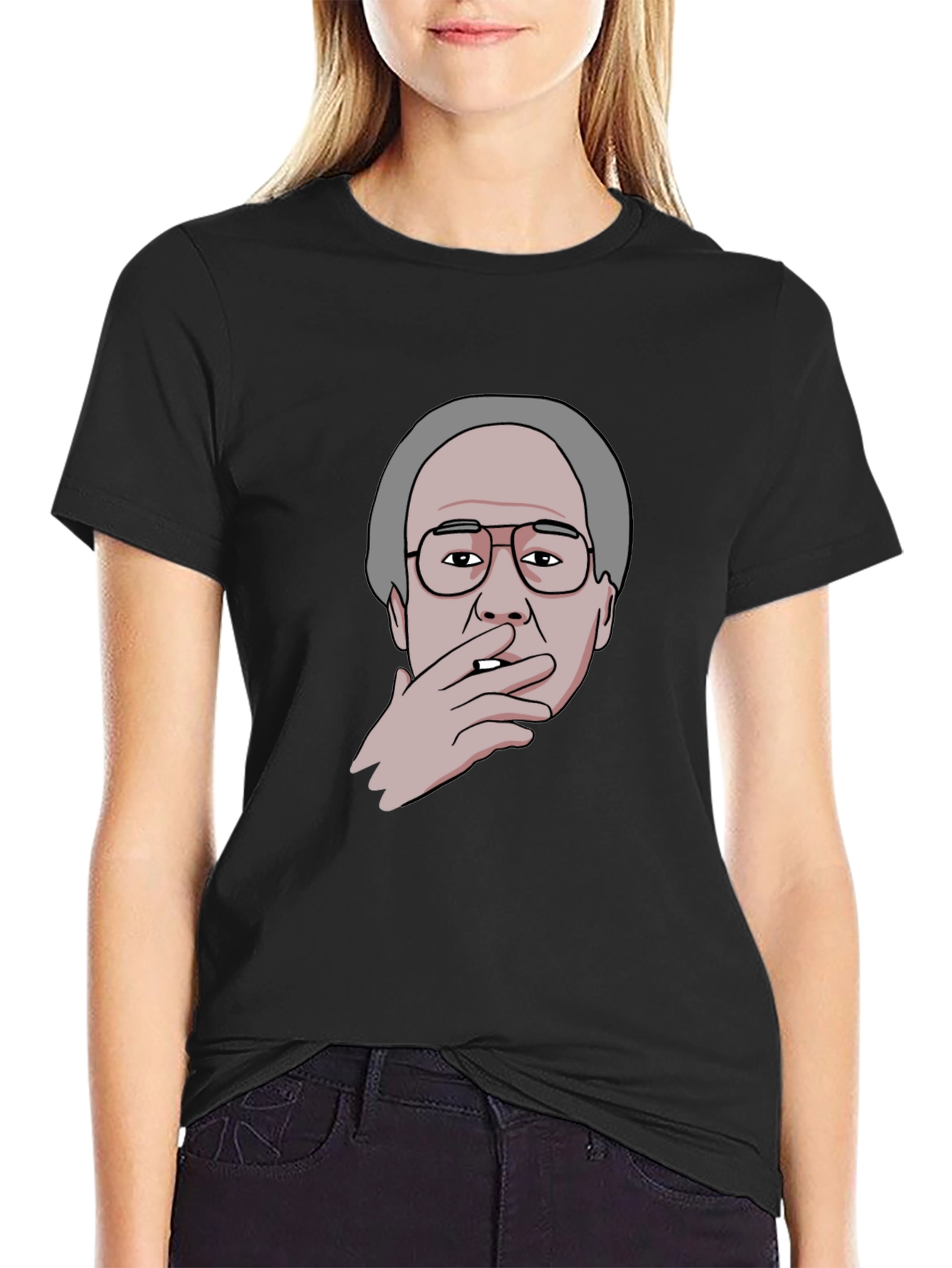 Smoking Man Graphic Tee - Black