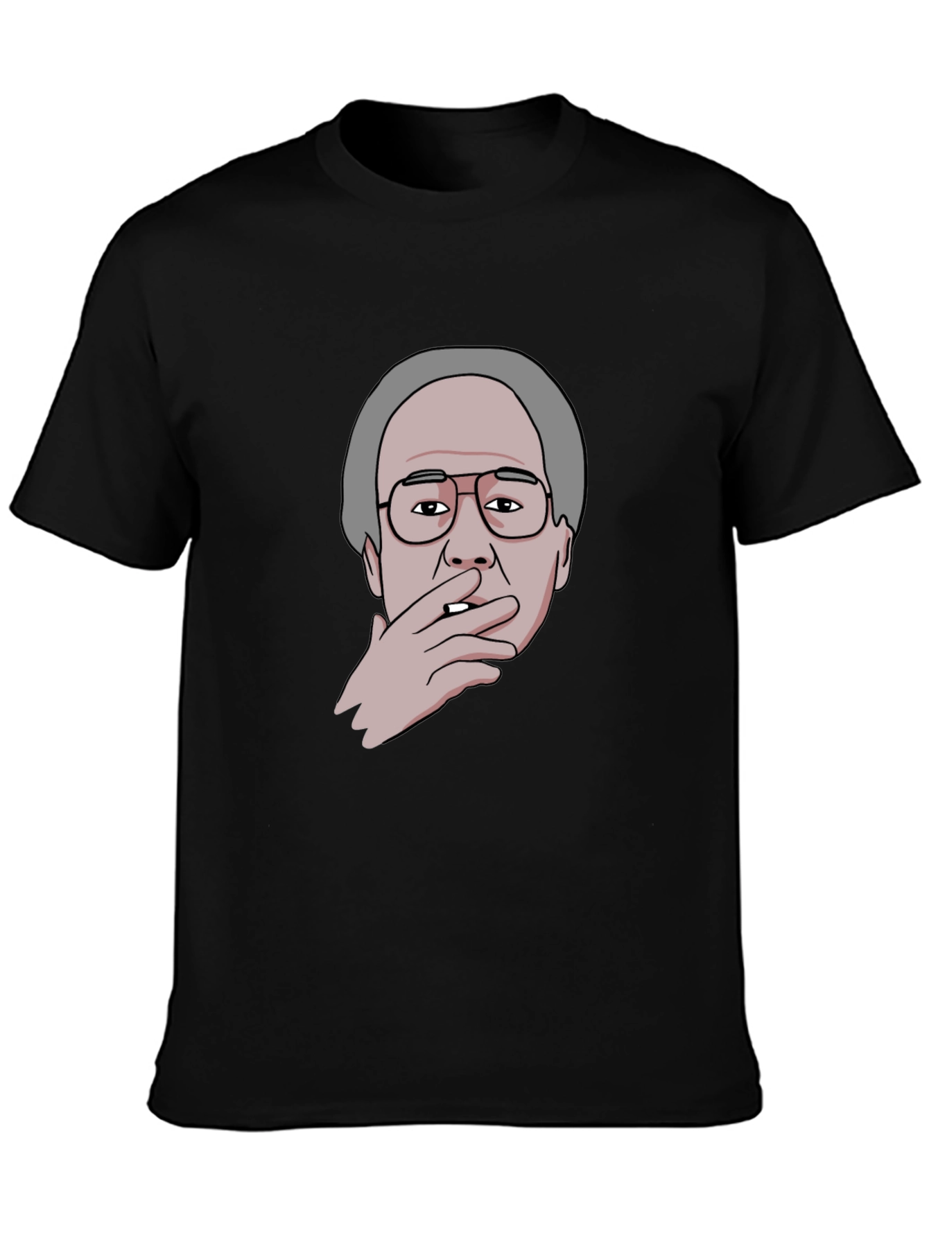 Smoking Man Graphic Tee - Black