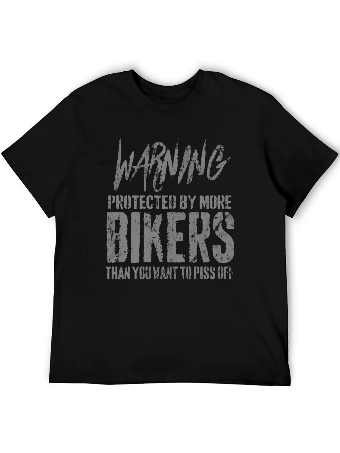 Warning Protected By More Bikers Graphic Tee