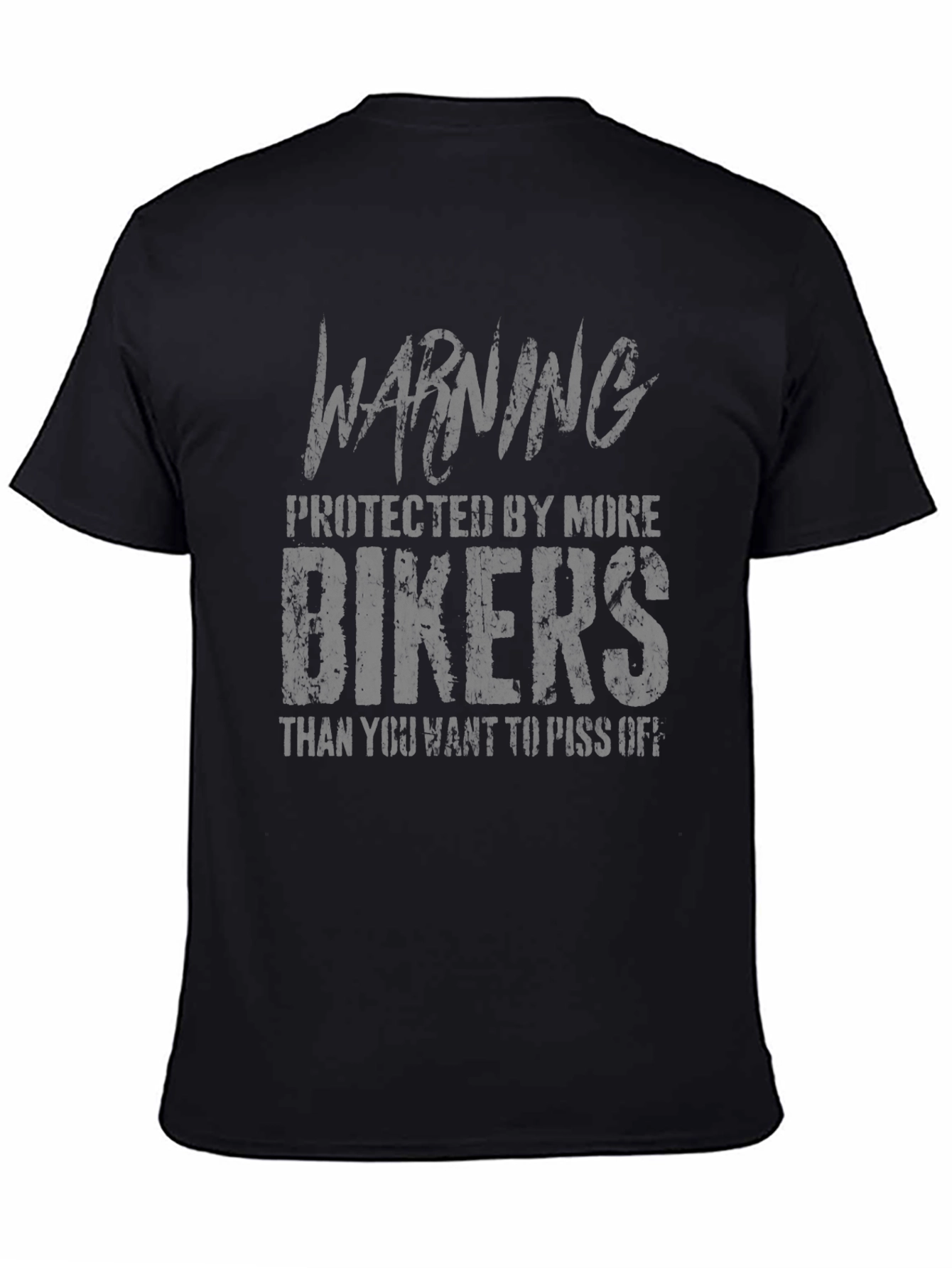 Warning Protected By More Bikers Graphic Tee