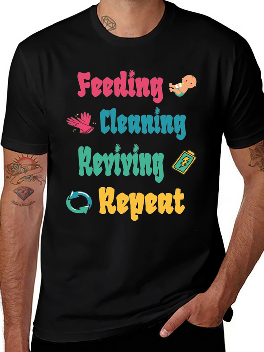 Feeding Cleaning Reviving Repeat Graphic T-Shirt