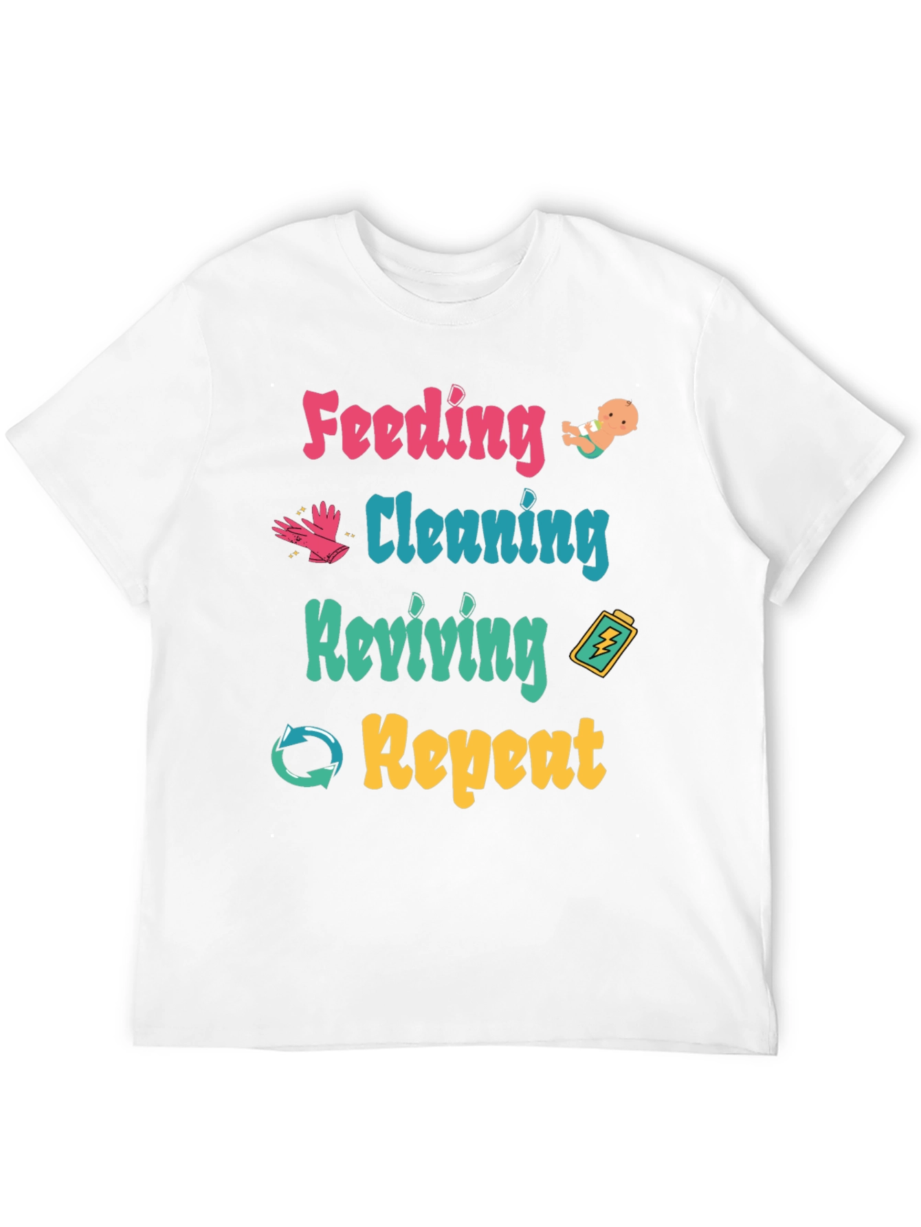 Feeding Cleaning Reviving Repeat Graphic T-Shirt