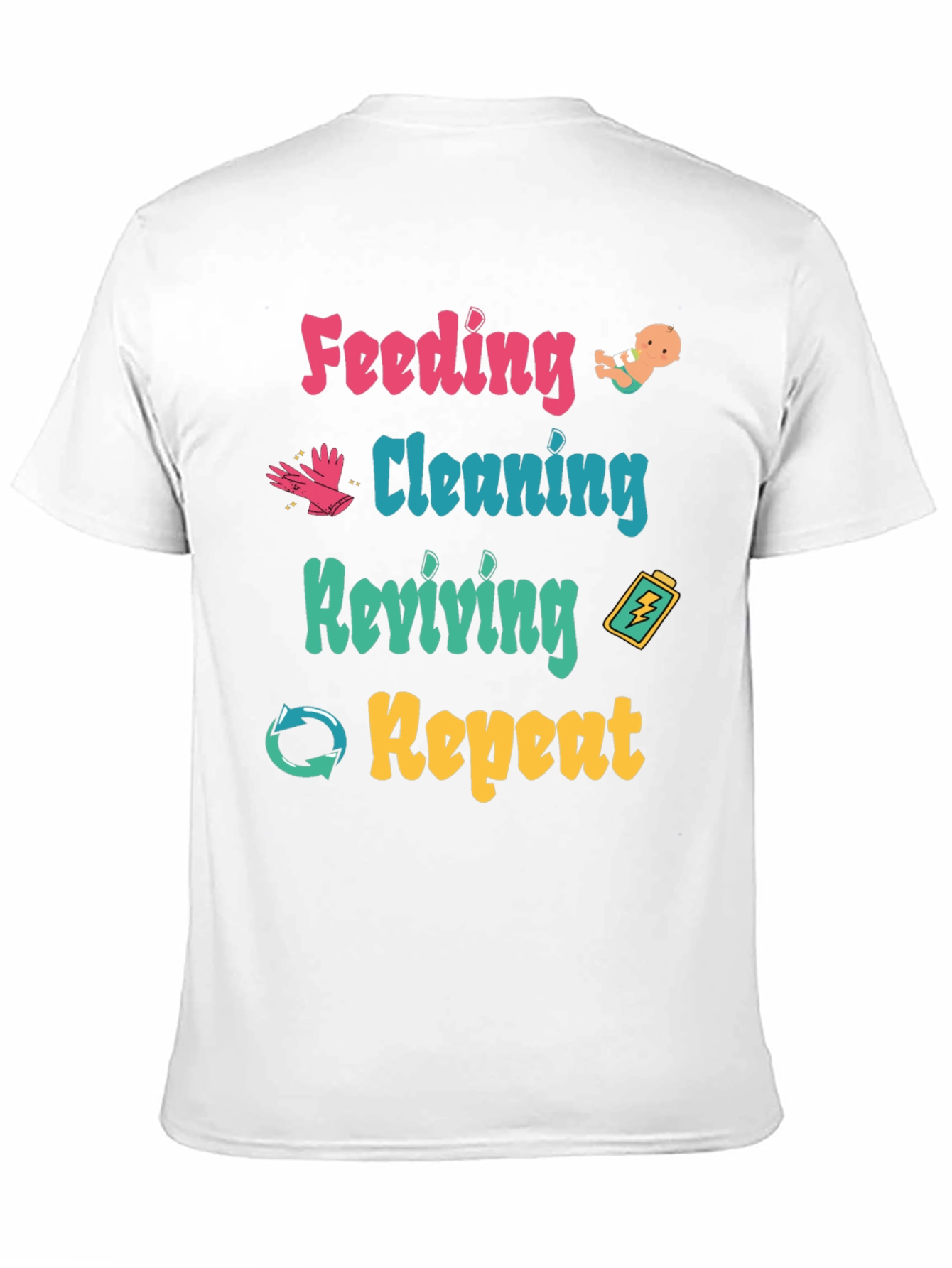 Feeding Cleaning Reviving Repeat Graphic T-Shirt