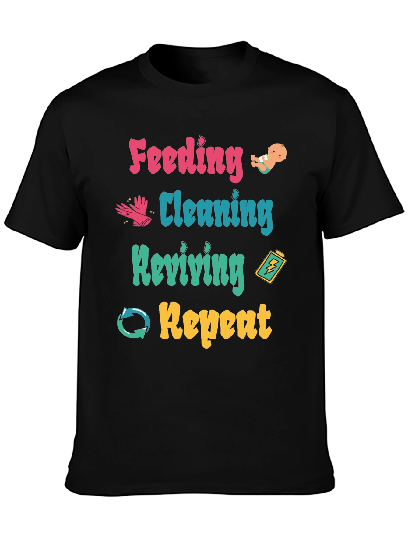 Feeding Cleaning Reviving Repeat Graphic T-Shirt