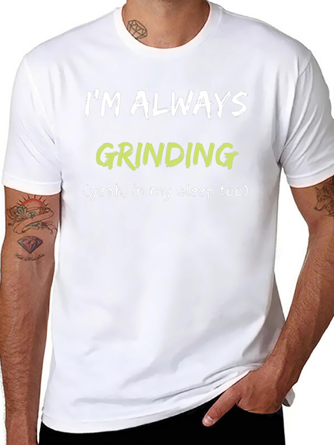 Always Grinding Black Graphic Tee
