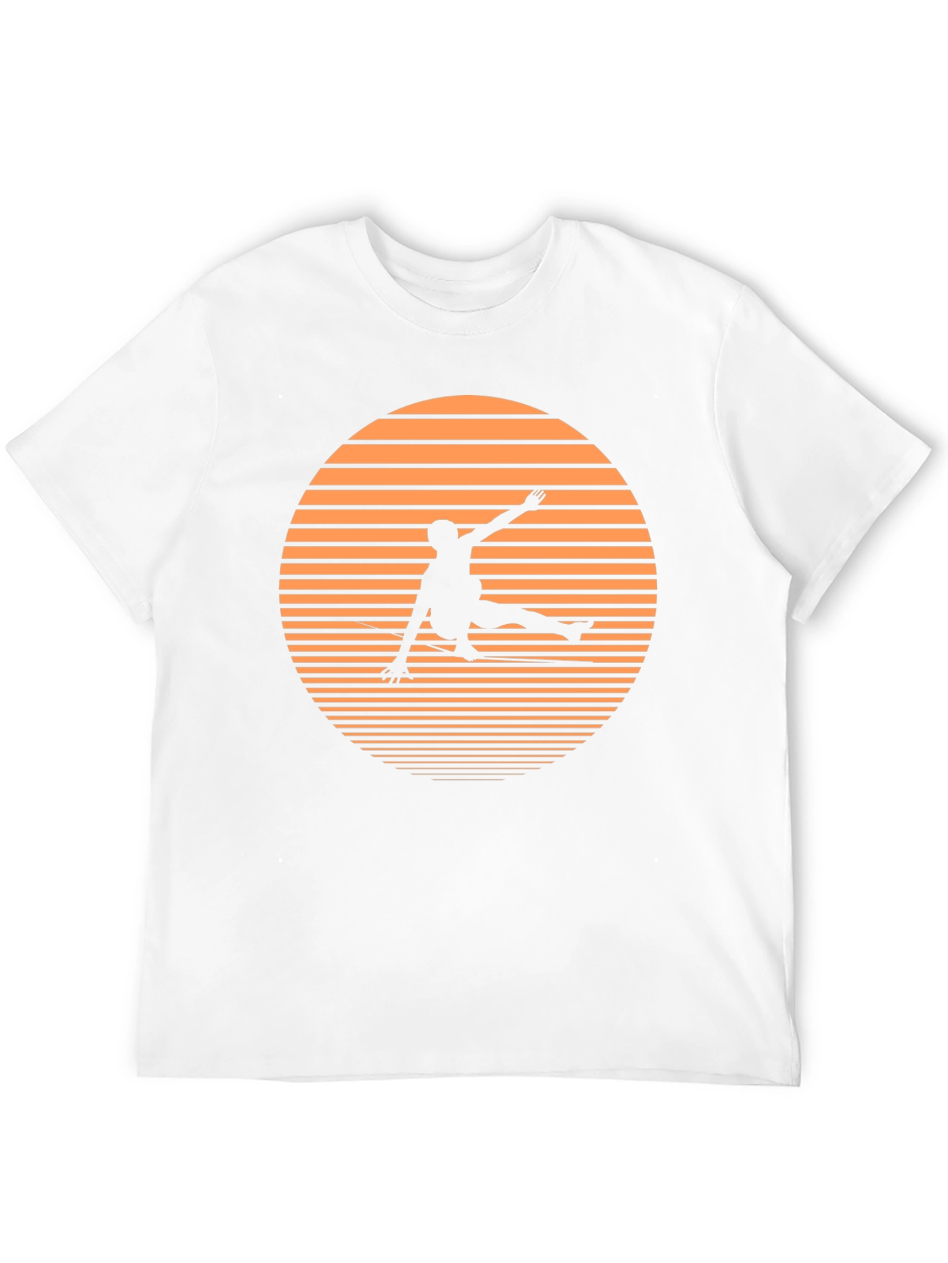 Retro Sunset Skateboarder Black T-Shirt
