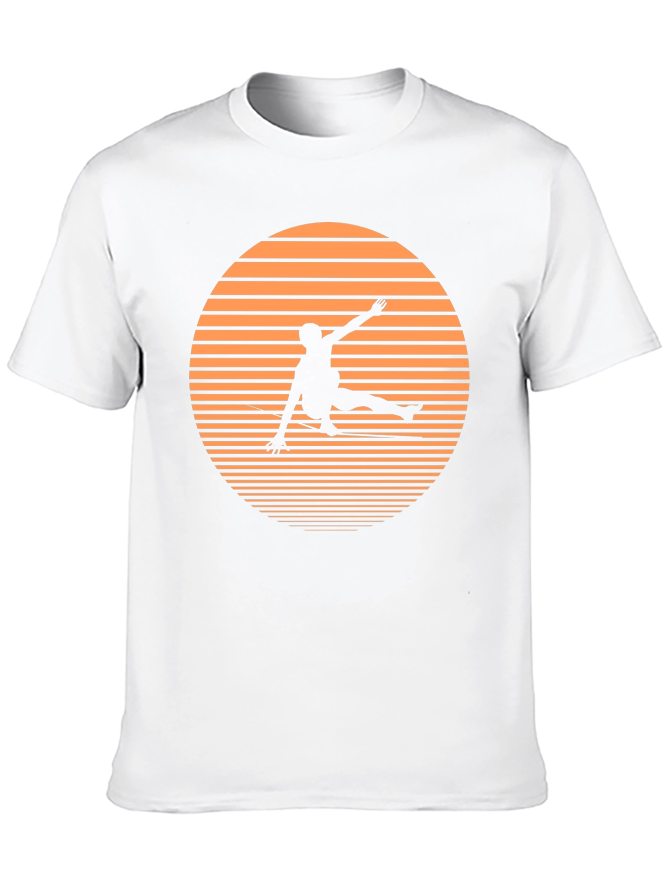 Retro Sunset Skateboarder Black T-Shirt