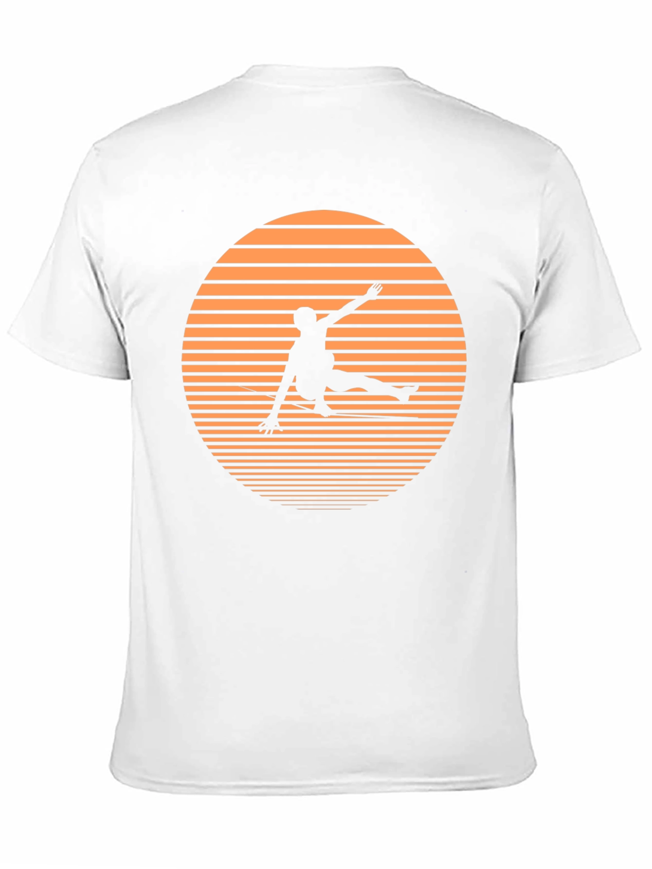 Retro Sunset Skateboarder Black T-Shirt