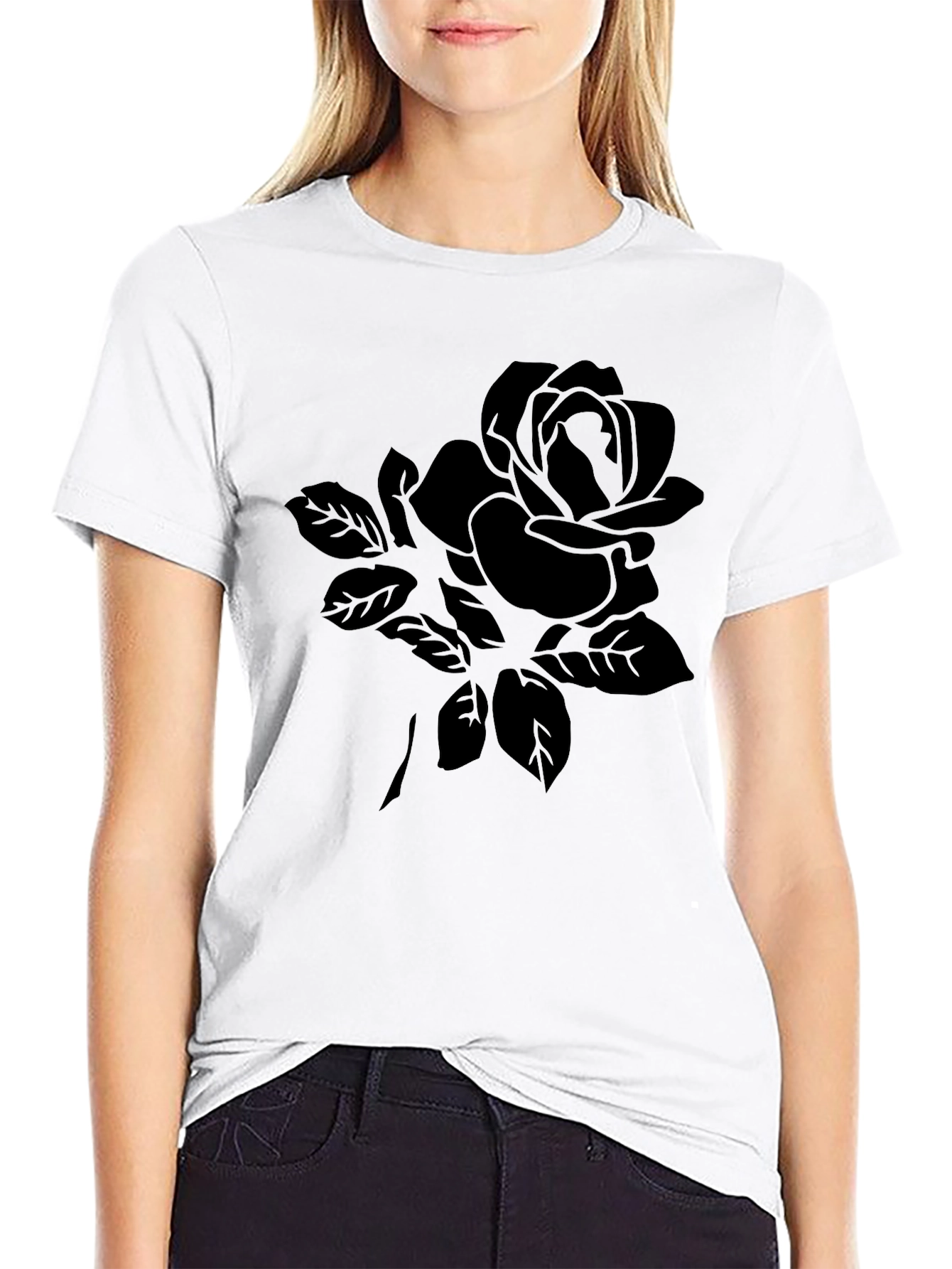 Black Rose Graphic T-Shirt - Stylish Mens Tee