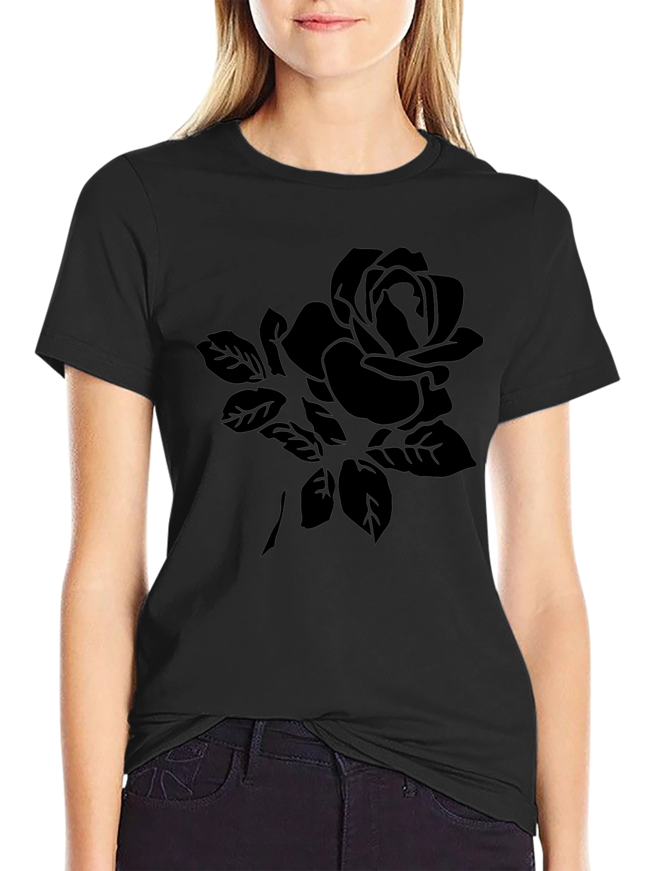 Black Rose Graphic T-Shirt - Stylish Mens Tee