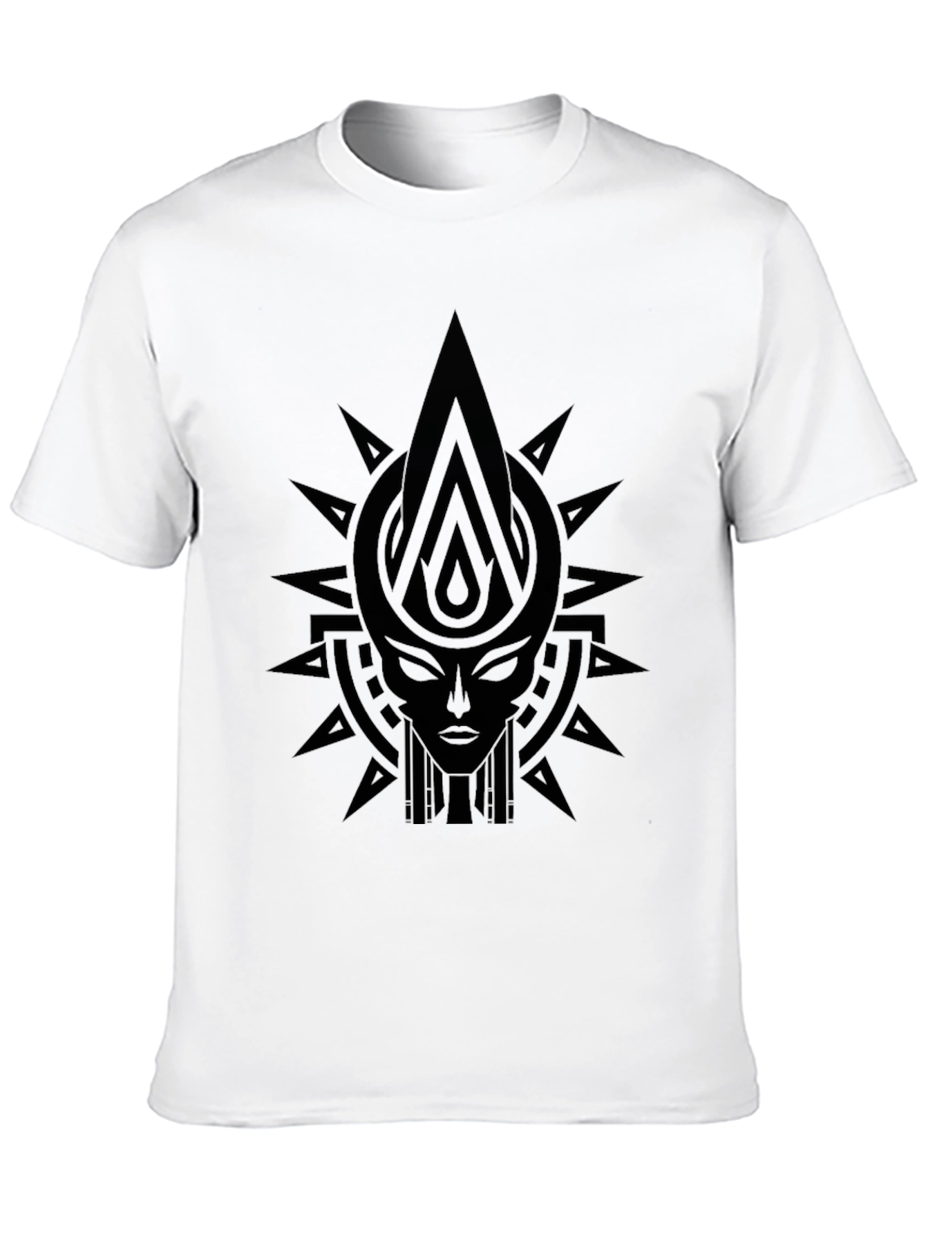 Tribal Goddess Graphic Print Black T-Shirt