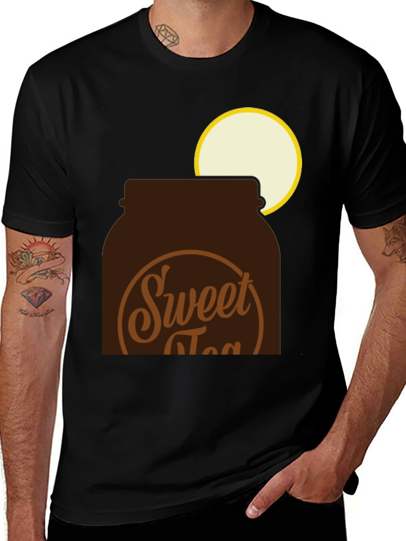 Sweet Tea Jar Graphic Tee - Black Cotton T-Shirt
