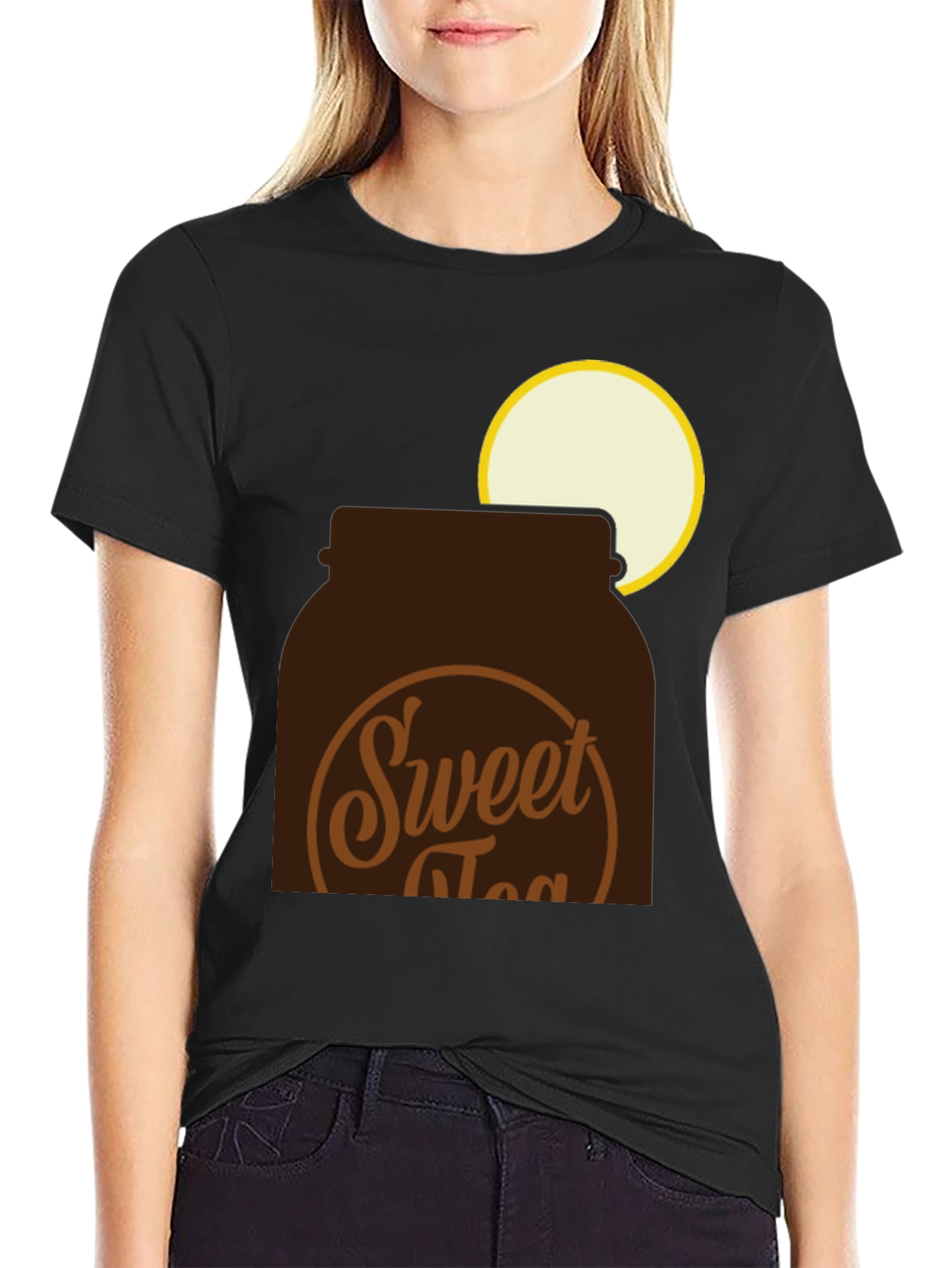 Sweet Tea Jar Graphic Tee - Black Cotton T-Shirt