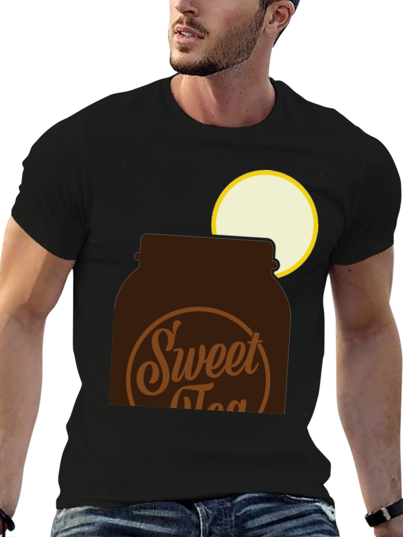 Sweet Tea Jar Graphic Tee - Black Cotton T-Shirt