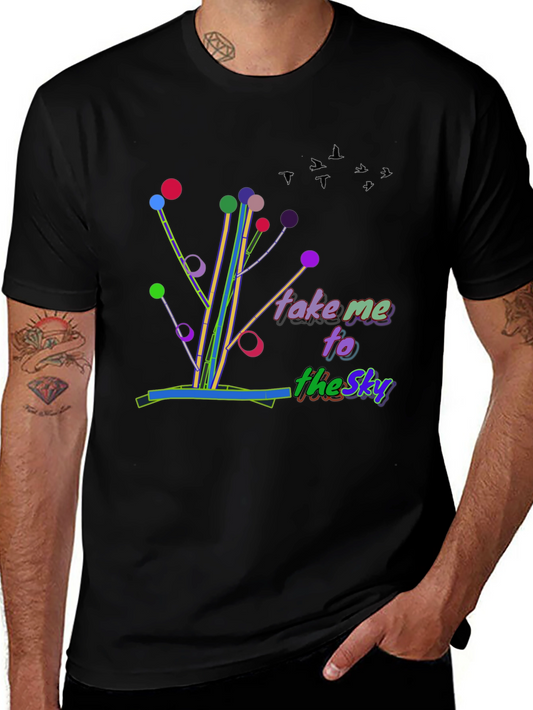 Take Me To The Sky T-Shirt - Graphic Design Black Tee