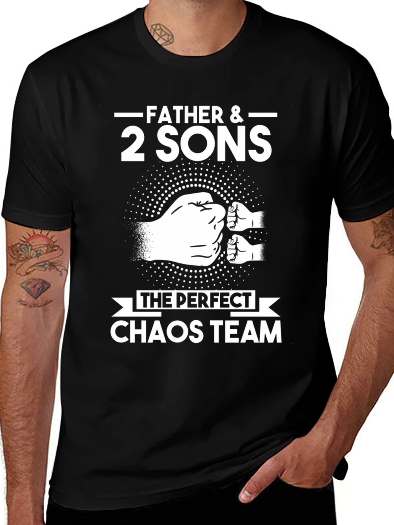 Father & 2 Sons Chaos Team Black T-Shirt