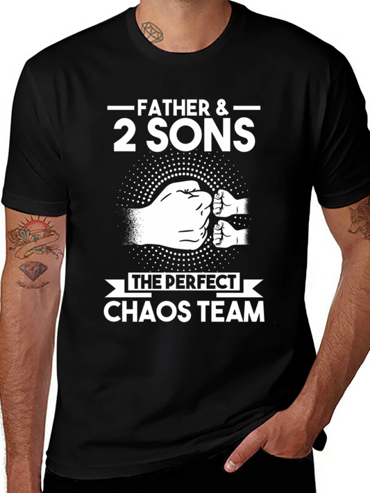 Father & 2 Sons Chaos Team Black T-Shirt