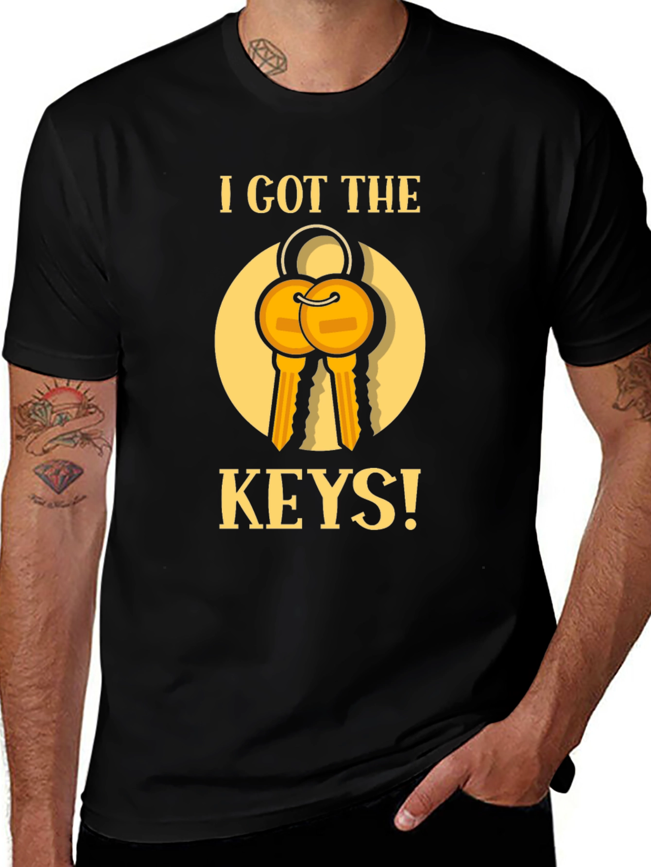 I Got The Keys Graphic T-Shirt - Black