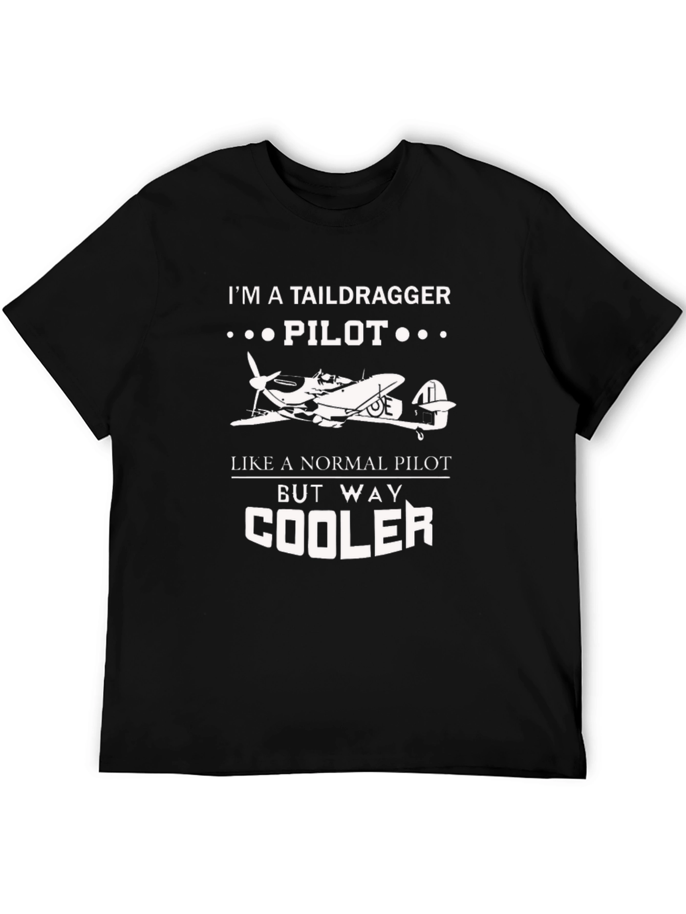 Taildragger Pilot Black T-Shirt - Aviation Gift
