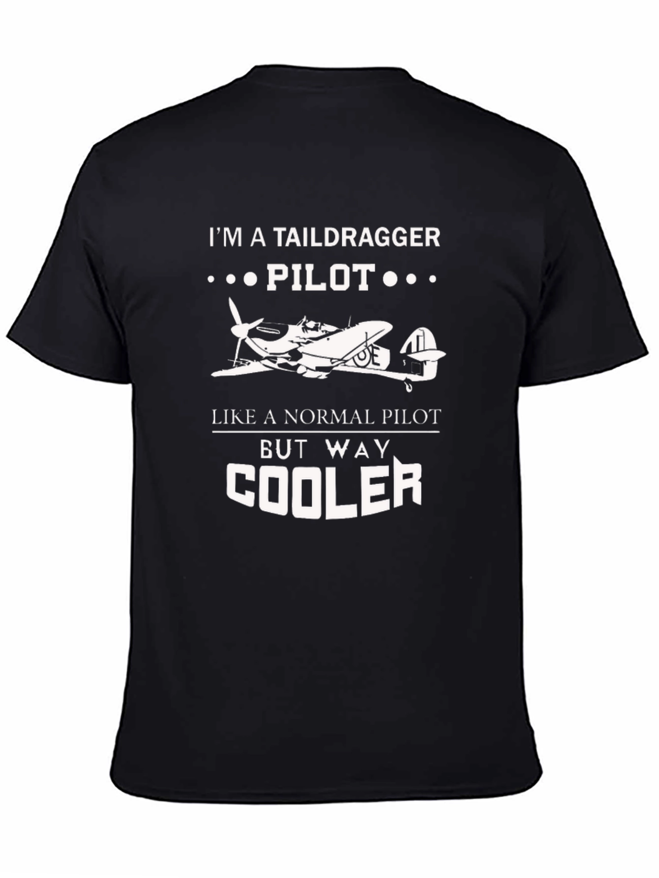 Taildragger Pilot Black T-Shirt - Aviation Gift
