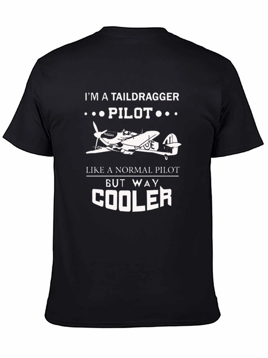 Taildragger Pilot Black T-Shirt - Aviation Gift