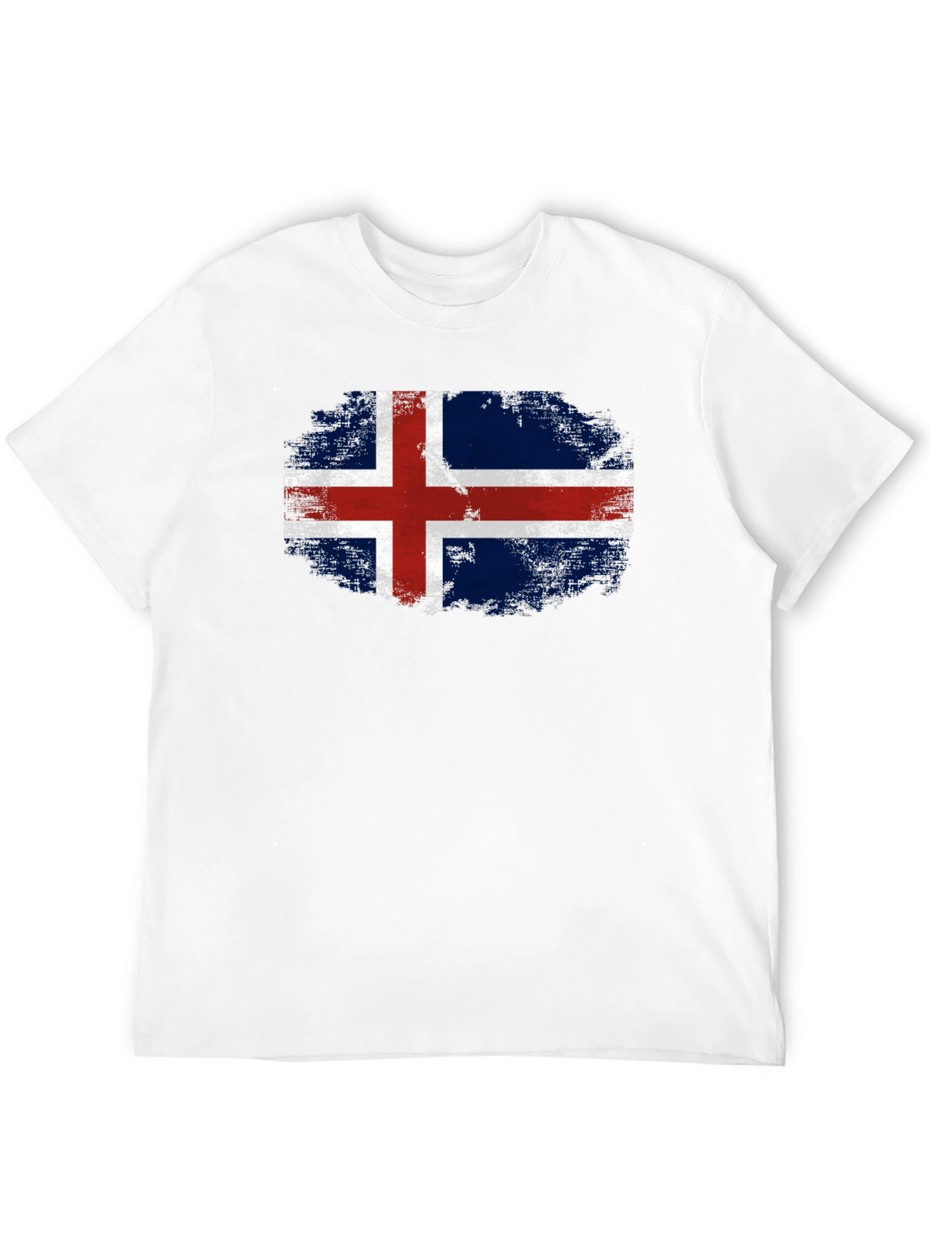 Iceland Flag Grunge Black T-Shirt