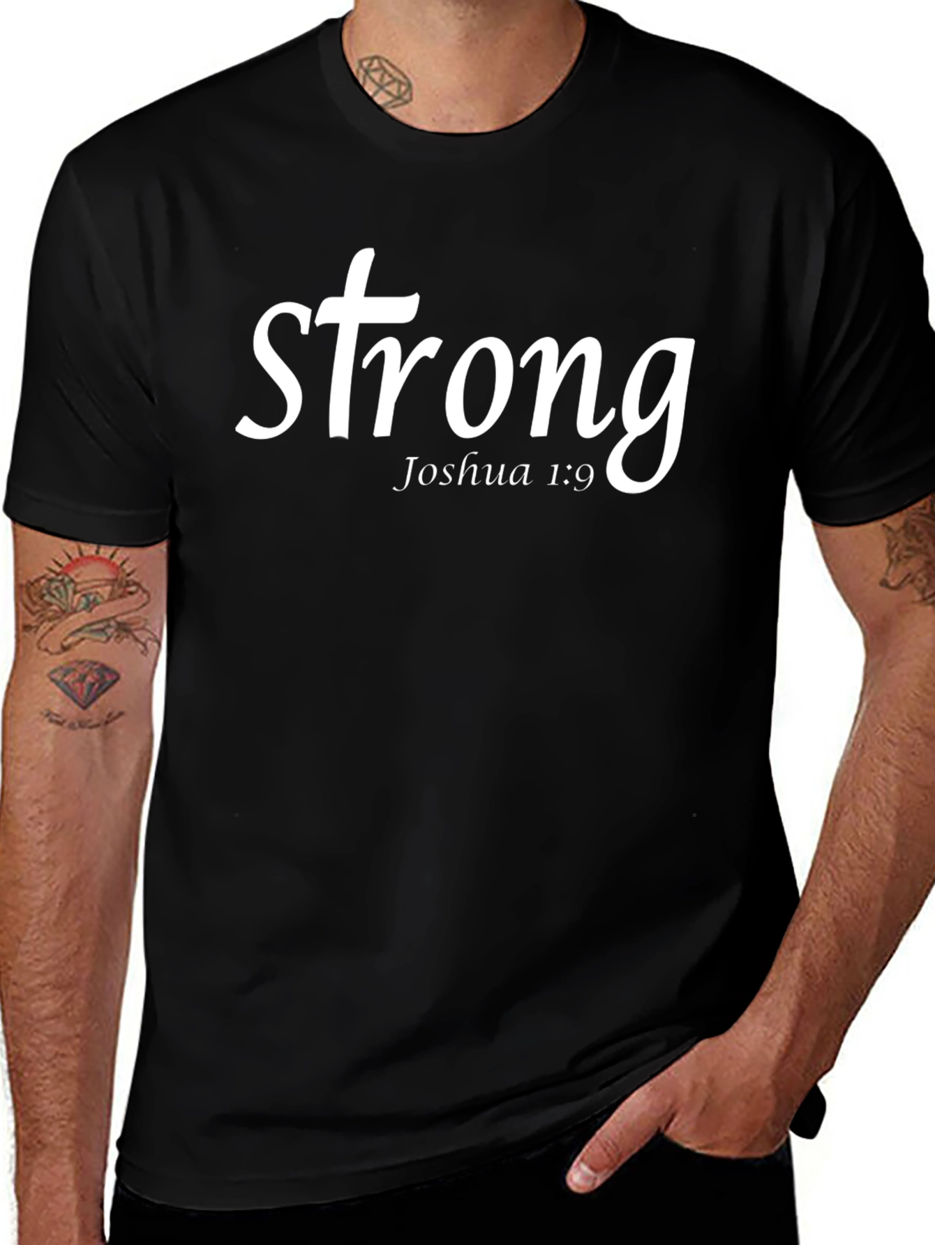 Strong Joshua 1:9 Graphic T-Shirt