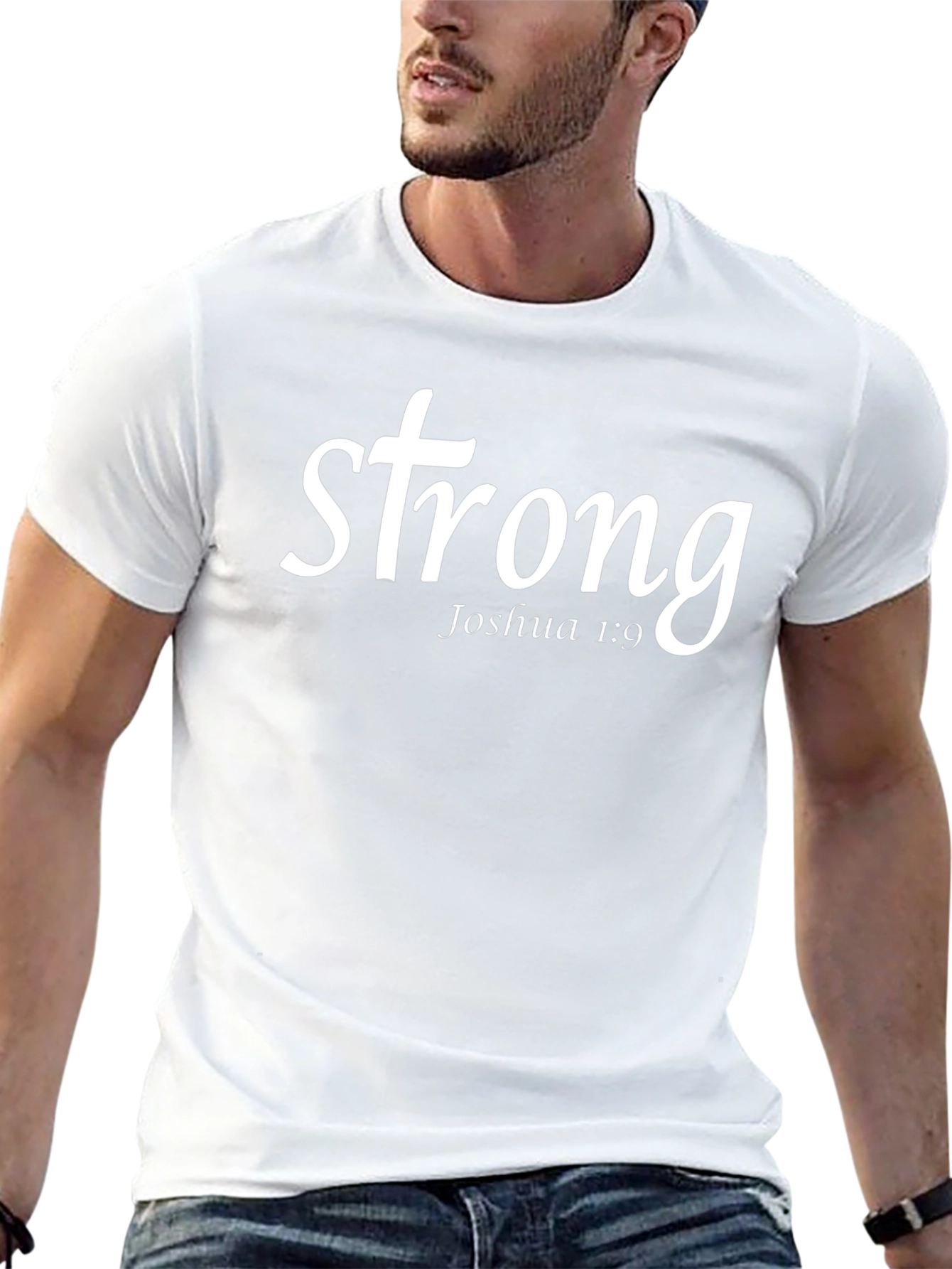 Strong Joshua 1:9 Graphic T-Shirt