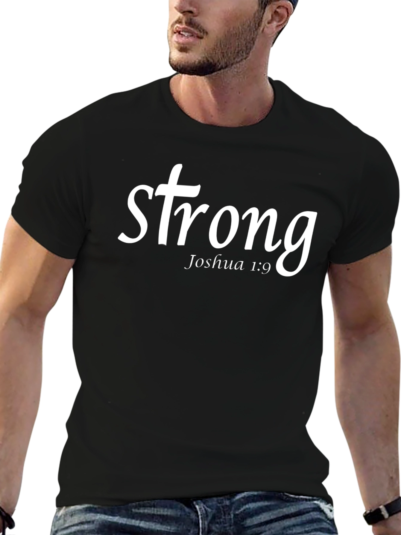 Strong Joshua 1:9 Graphic T-Shirt