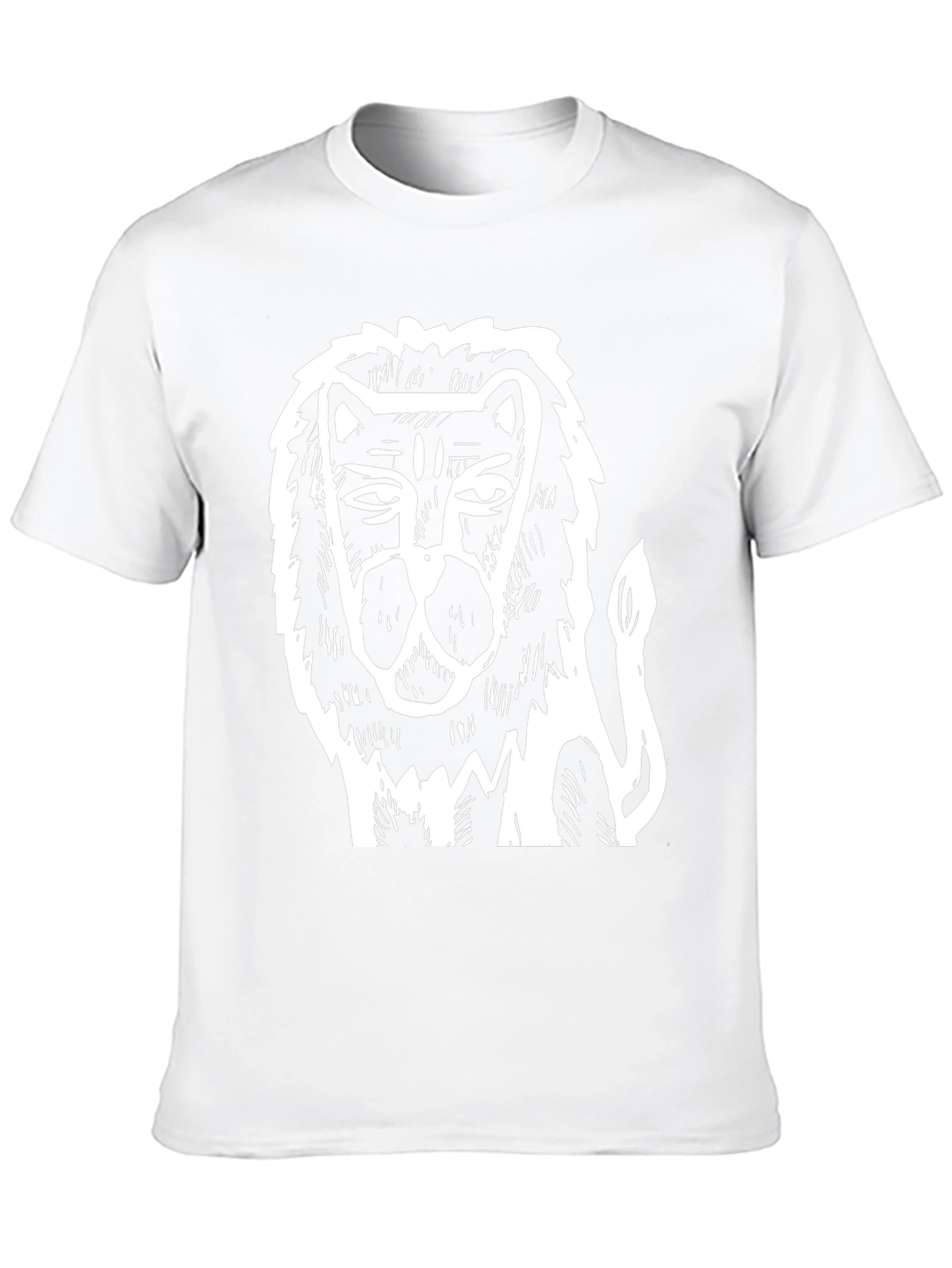 Abstract Lion Graphic Tee - Black Cotton Comfort