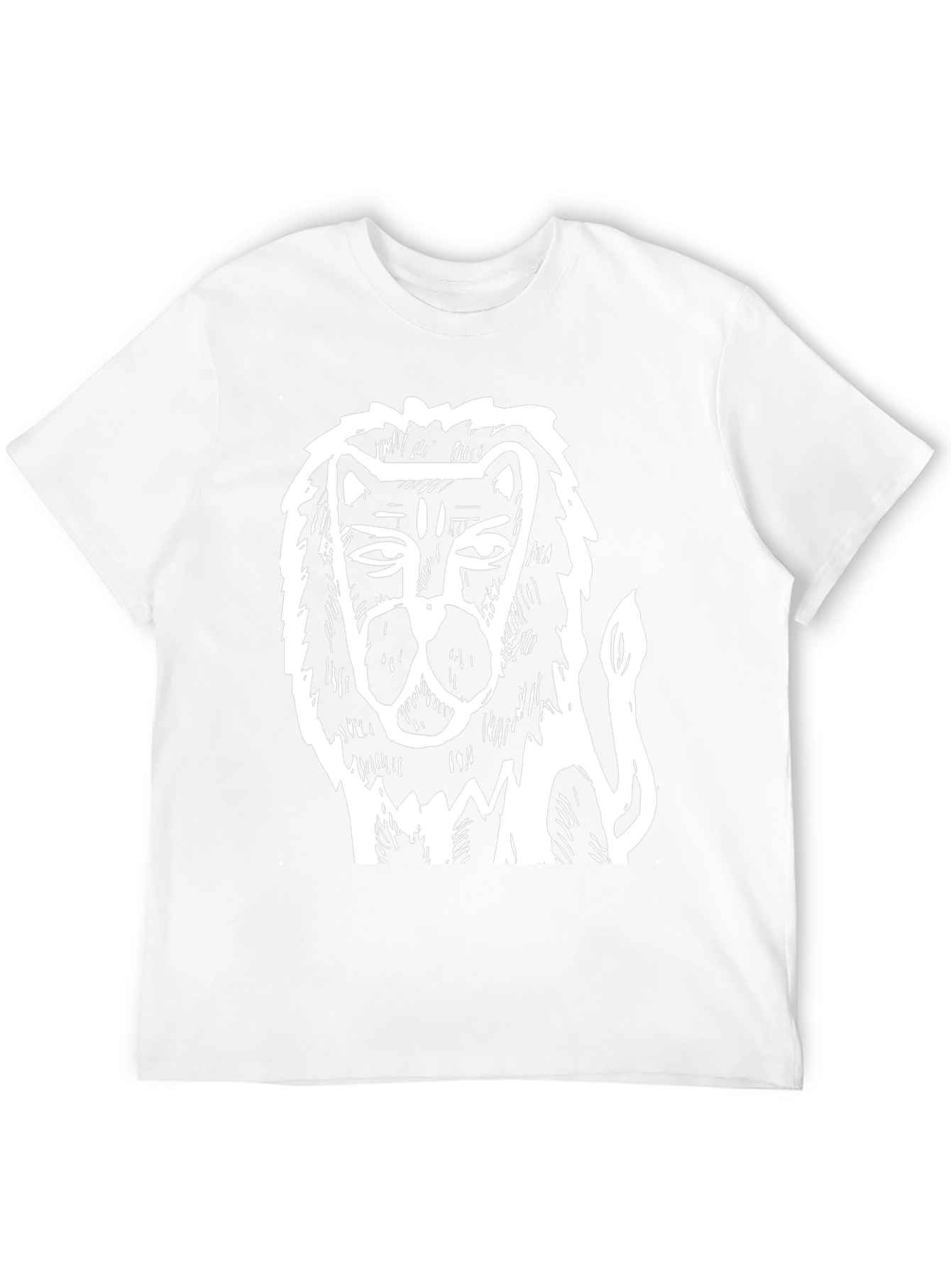 Abstract Lion Graphic Tee - Black Cotton Comfort