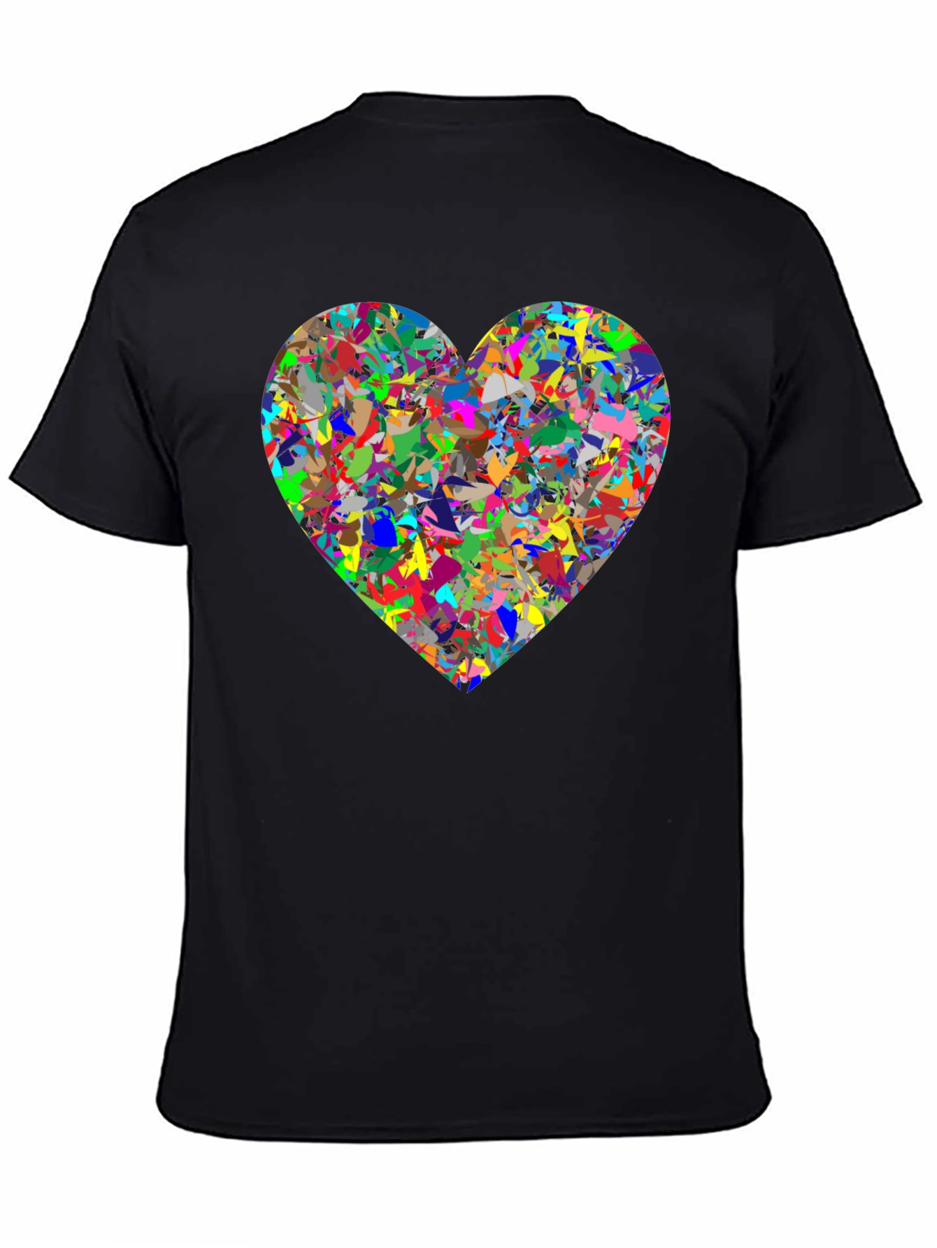 Abstract Heart Graphic Black T-Shirt