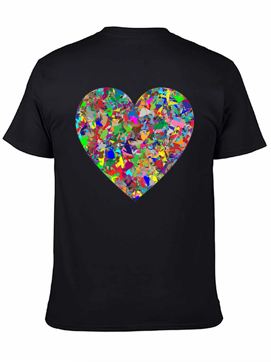 Abstract Heart Graphic Black T-Shirt