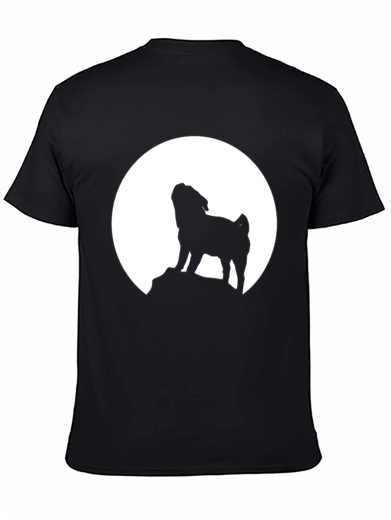 Pug Howling at Moon Graphic Tee